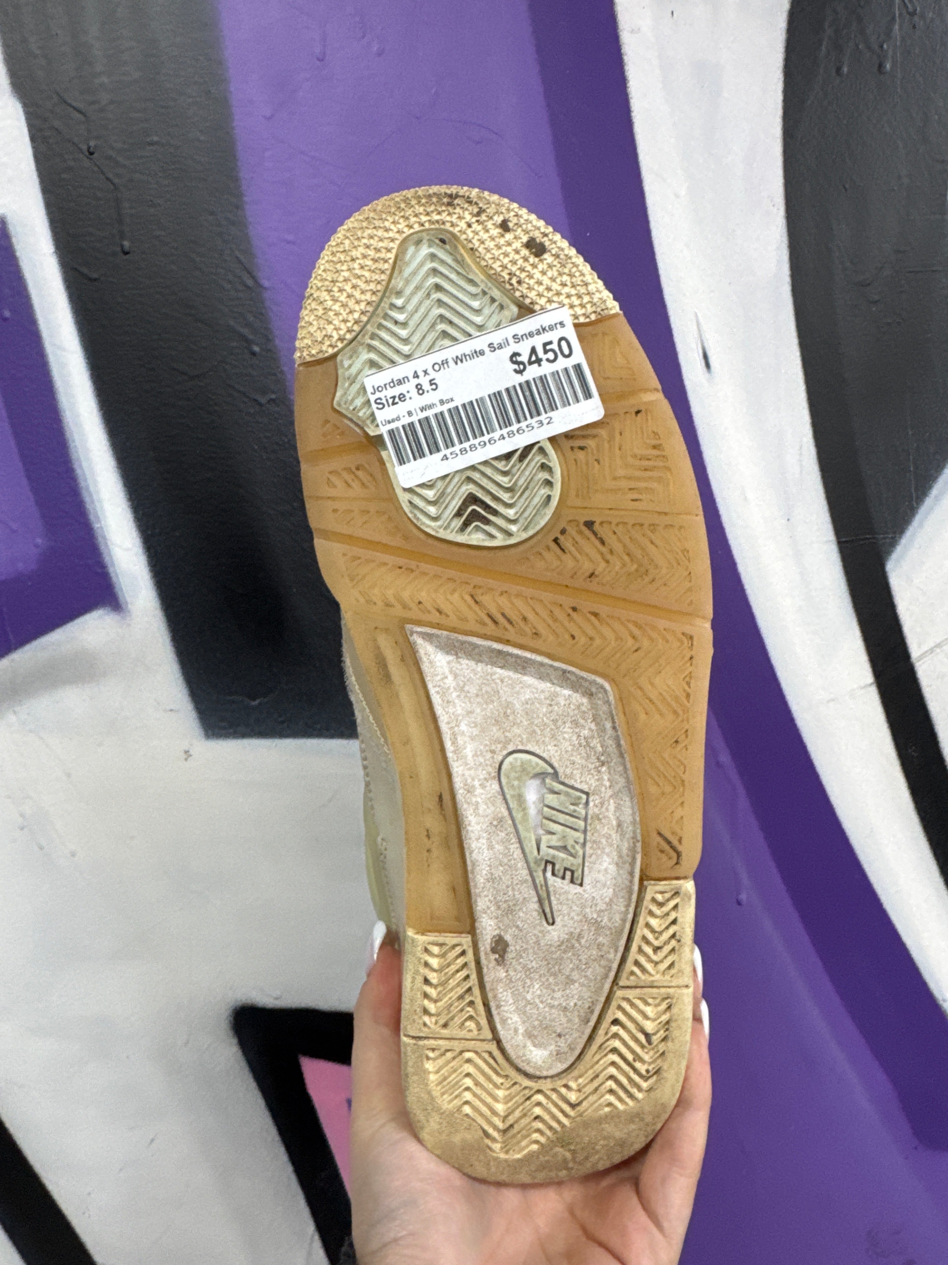 Jordan 4 x Off White Sail Sneakers