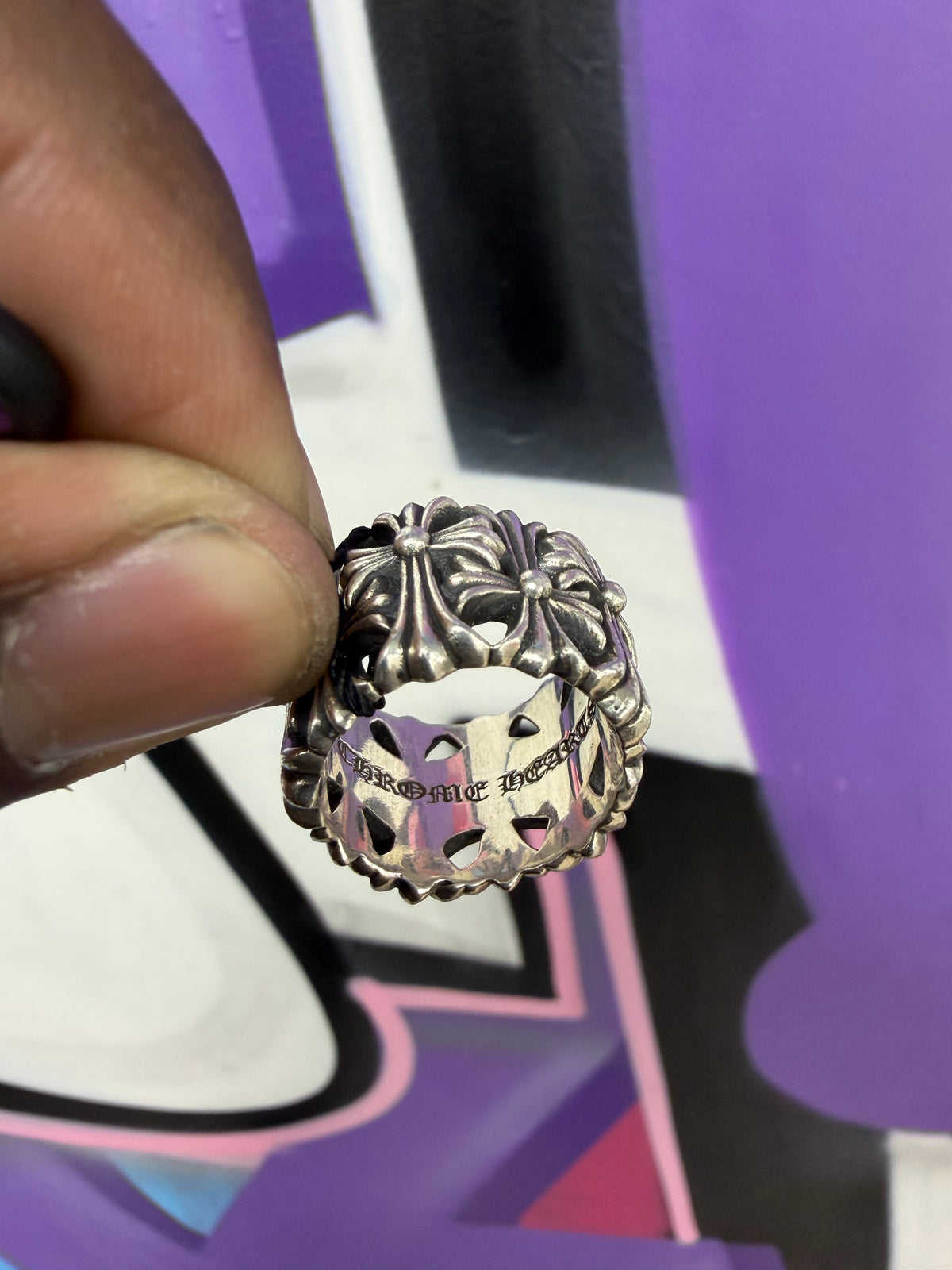 Chrome Hearts .925 Silver Cemetery Ring