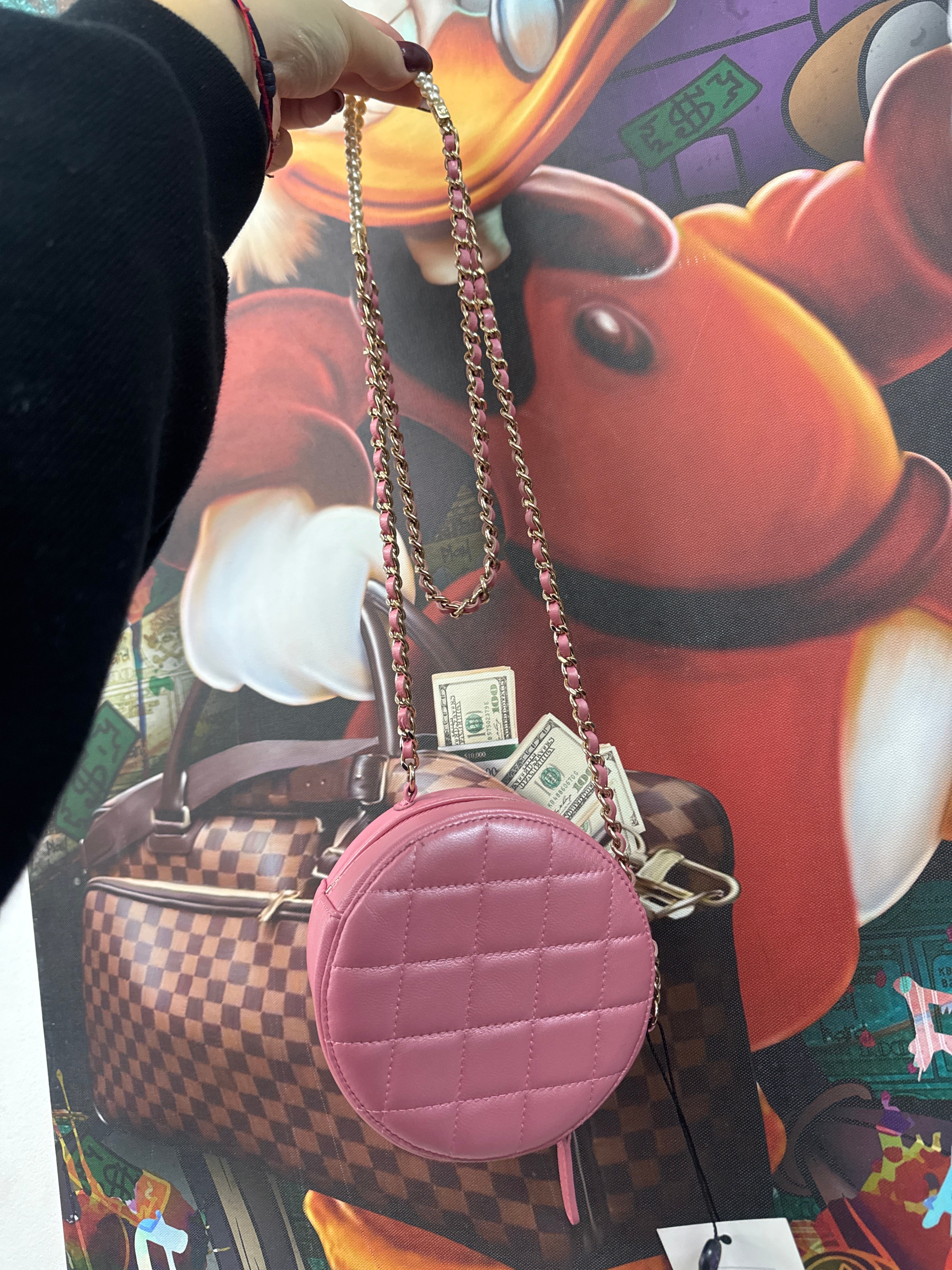 Chanel Pink Pearl Round 20 Shoulder Bag