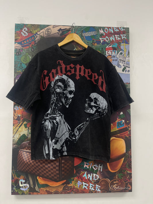Godspeed Tee Black Red Mankind VS AI (S M L XL) New