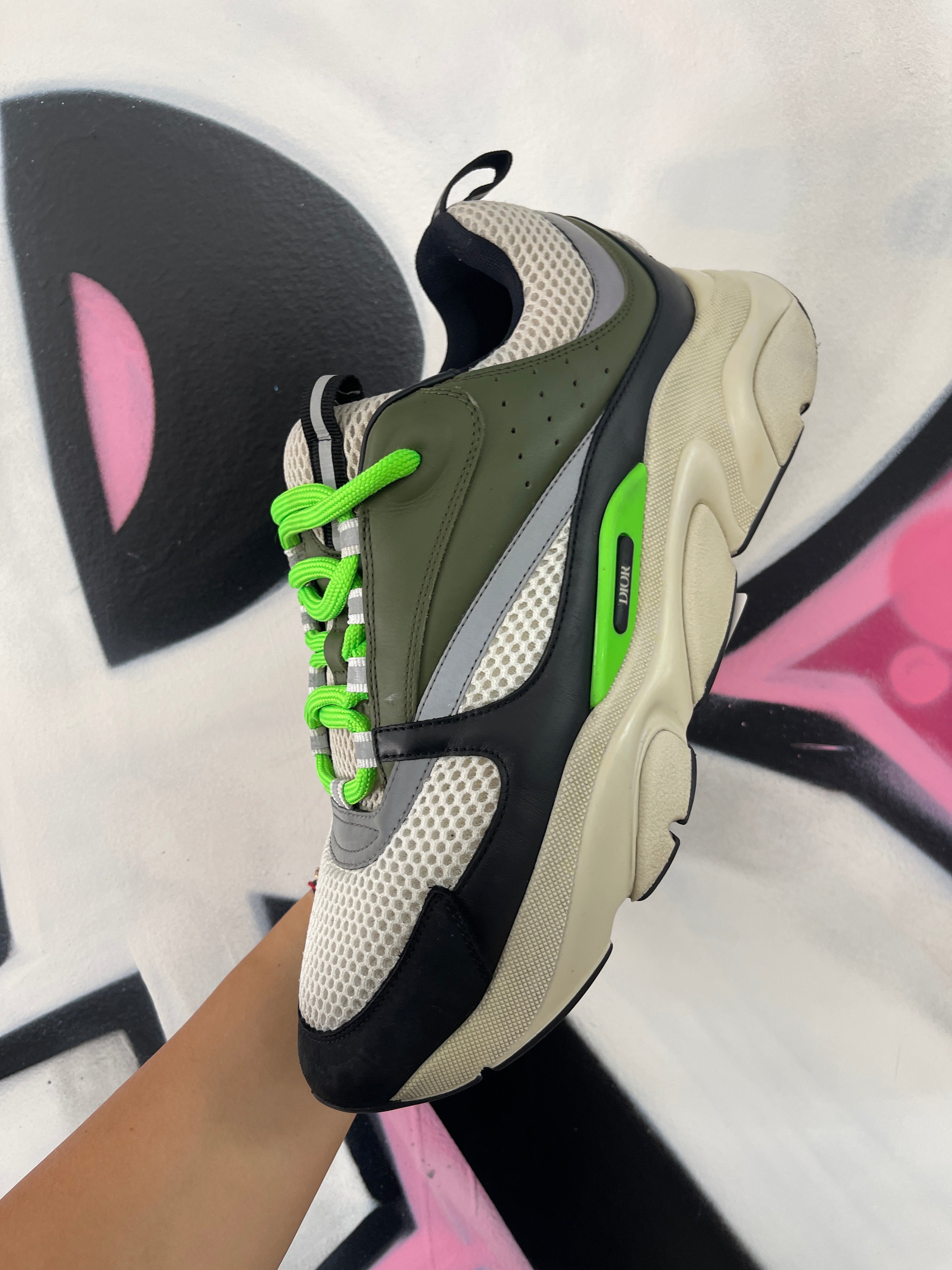 Dior B22 Olive Lime Used 45 (US 12) No Box