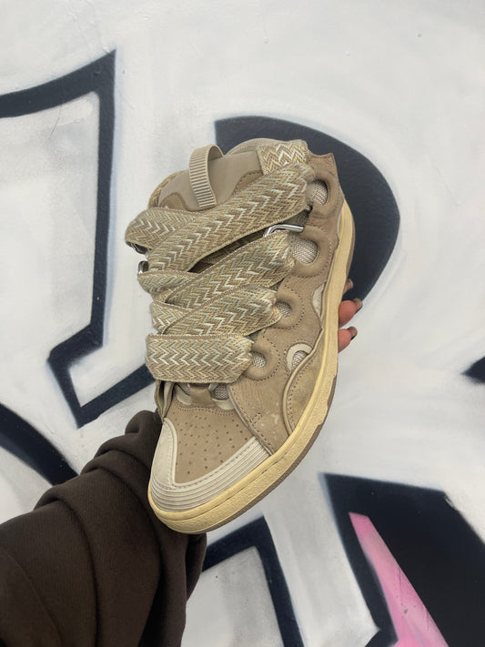 Lanvin Curb Tan White (Missing Fat Lace) Used 43 (US 10) No Box