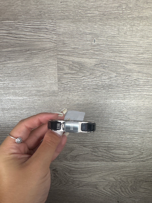 Hermes H Lock Bracelet Black Silver New With Box