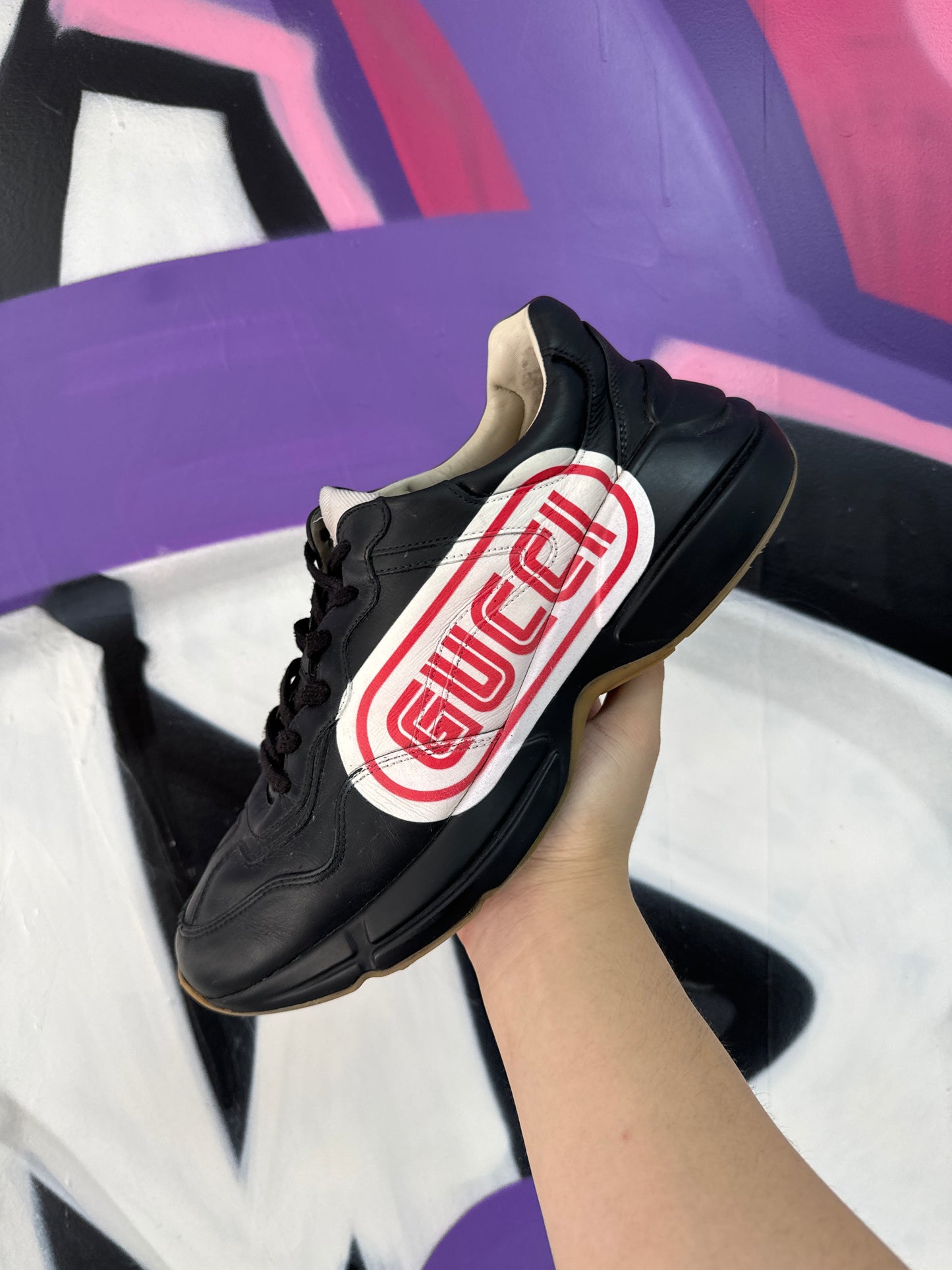 Gucci Rython Black Red Sneakers