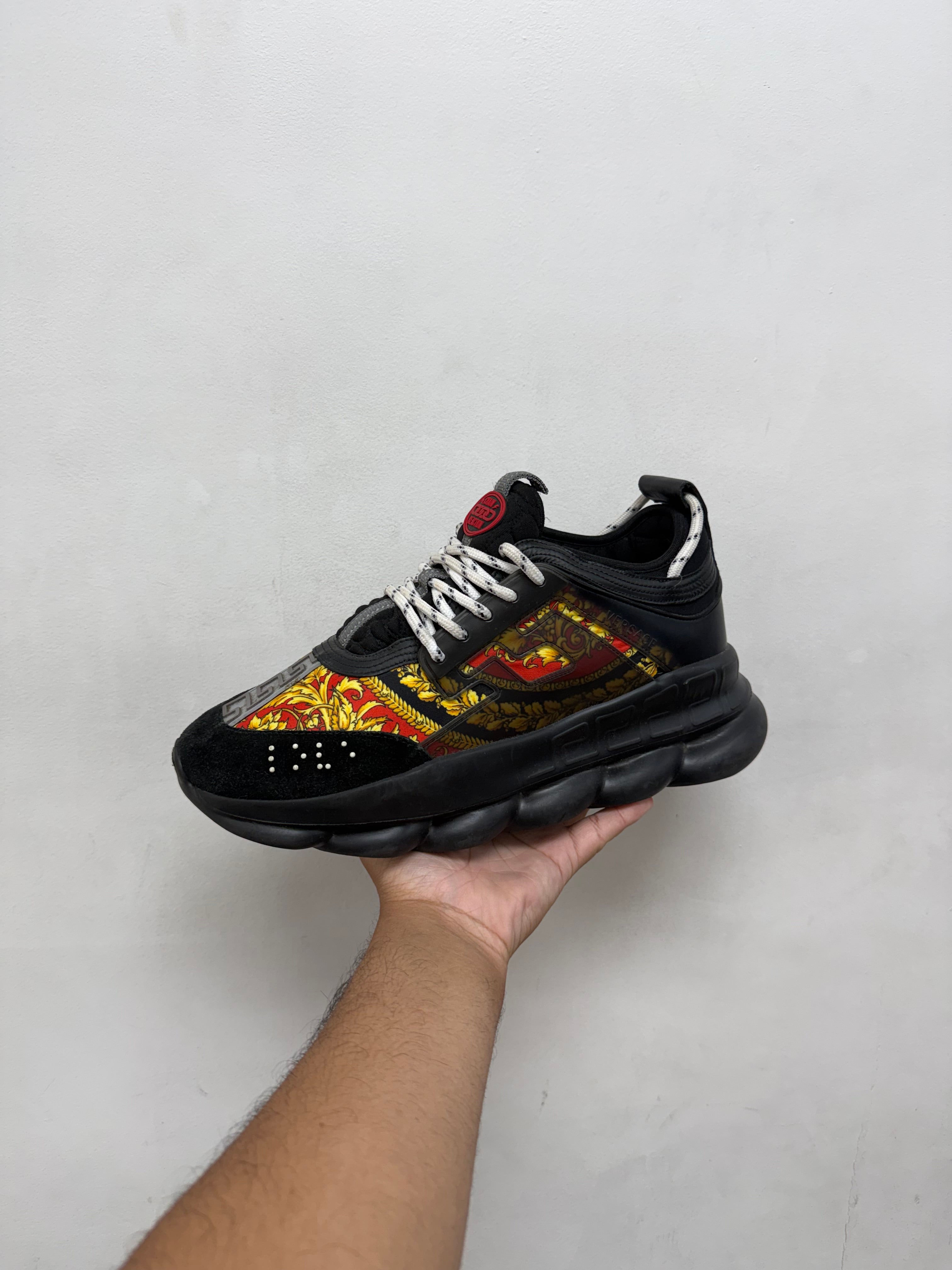 Versace Black Chain Reaction Sneakers