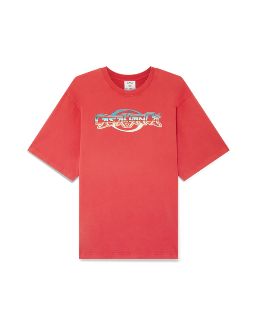 Casablanca Chrome Printed Oversized Red Tee
