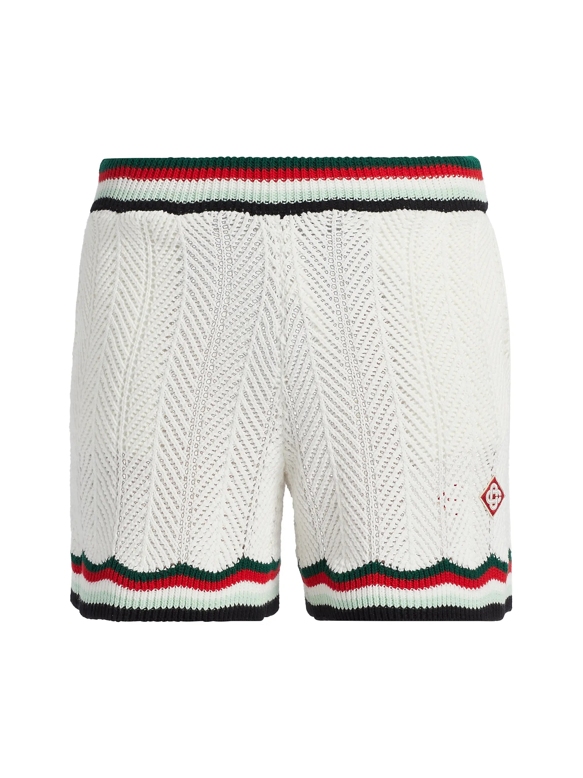 Casablanca 'Chevron' Crochet White Shorts