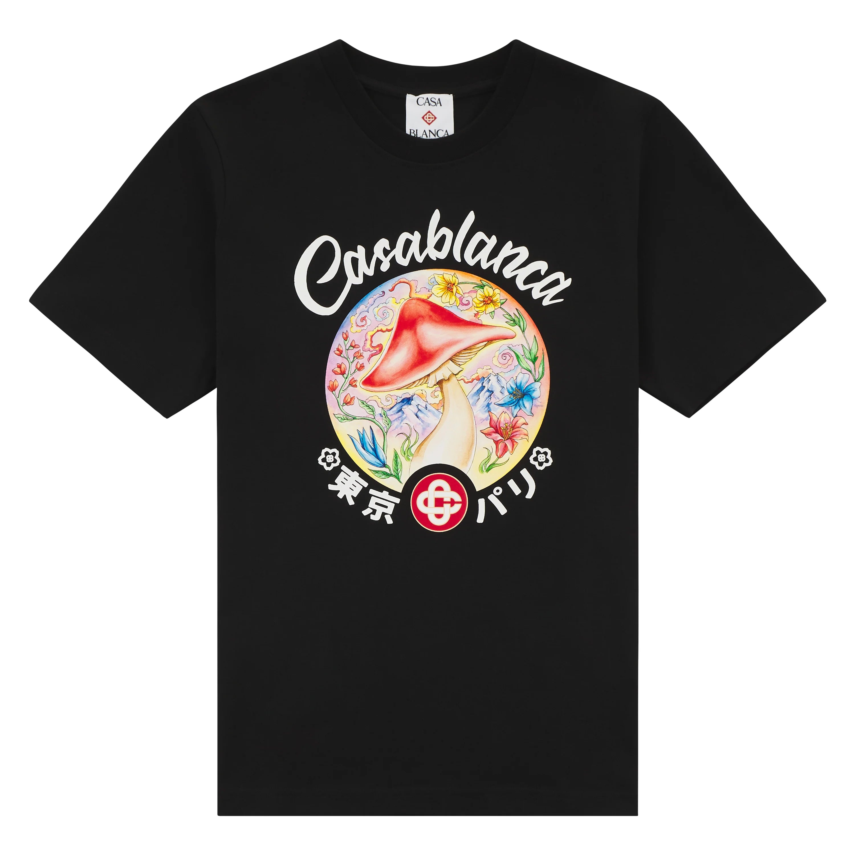 Casablanca 'Mushroom Emblem' Black Tee