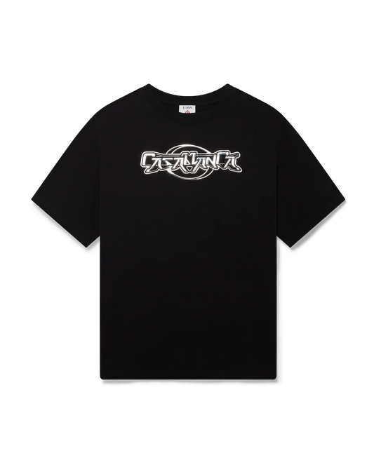 Casablanca Chrome Printed Oversized Black Tee