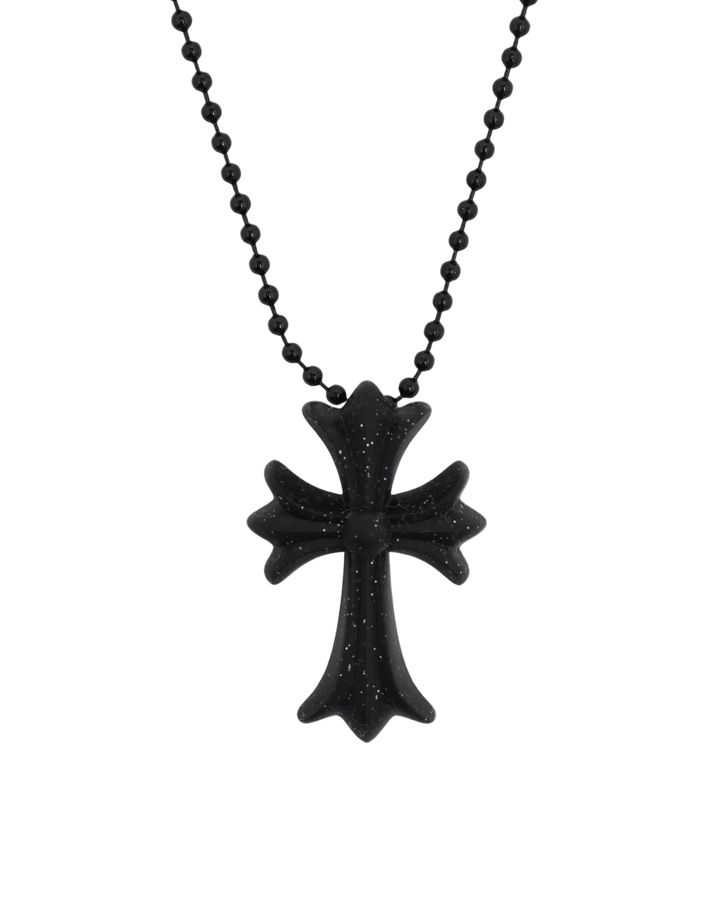 Chrome Hearts Cross Black Glitter Silicone Necklace