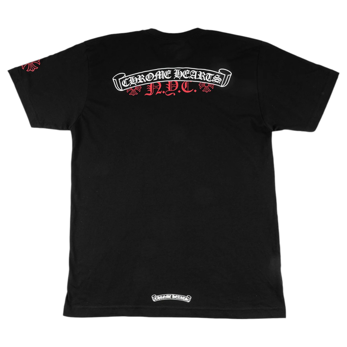 Chrome Hearts Black Red NYC Scroll Logo Tee
