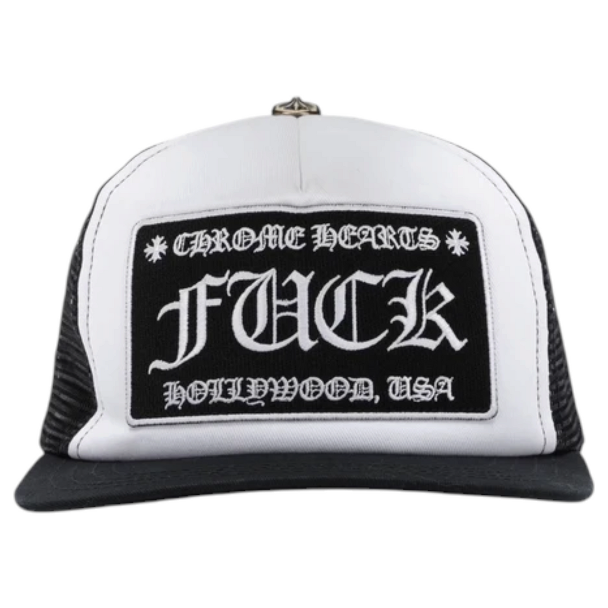Chrome Hearts 'F**K' Black White Trucker Hat