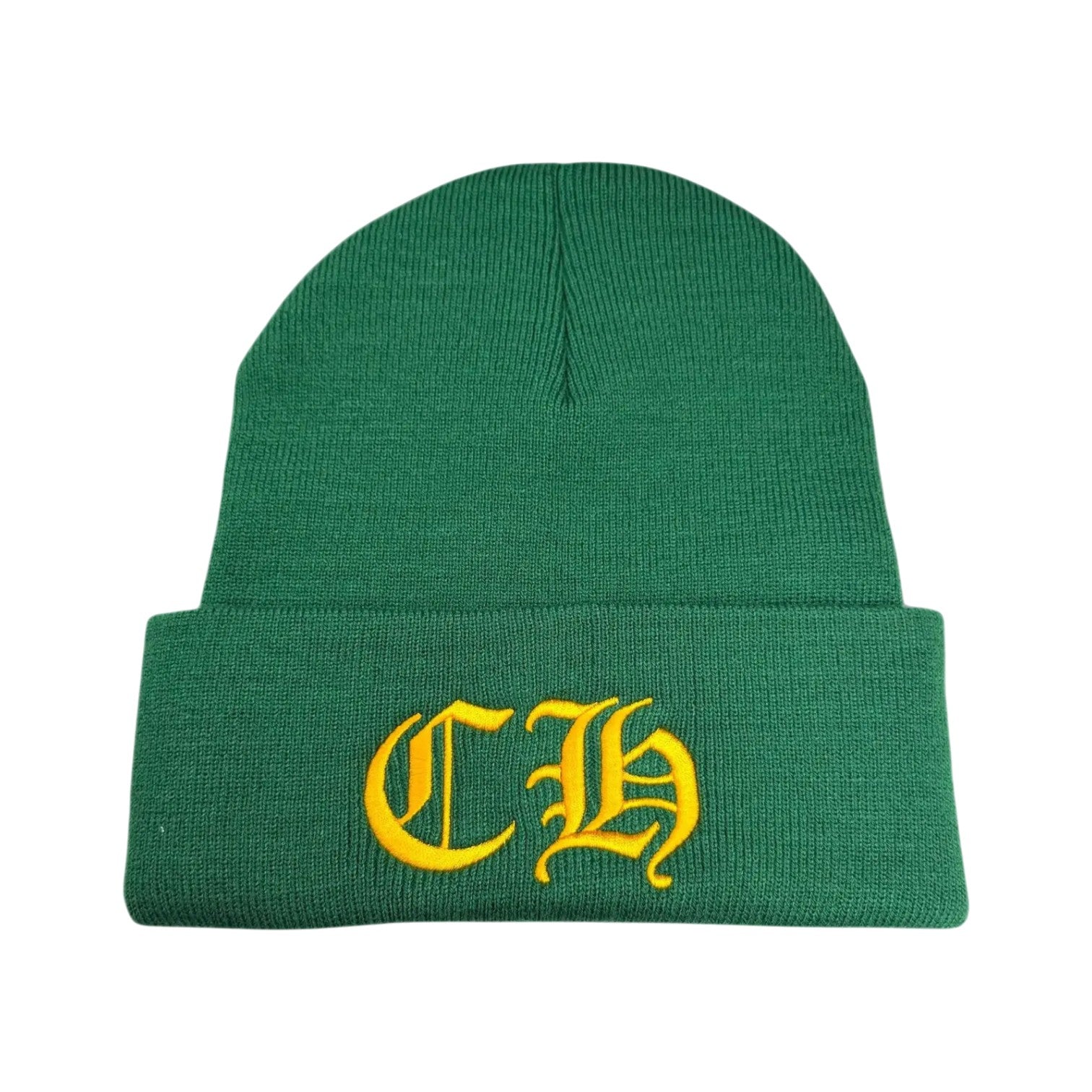 Chrome Hearts 'CH Logo' Green & Yellow Beanie