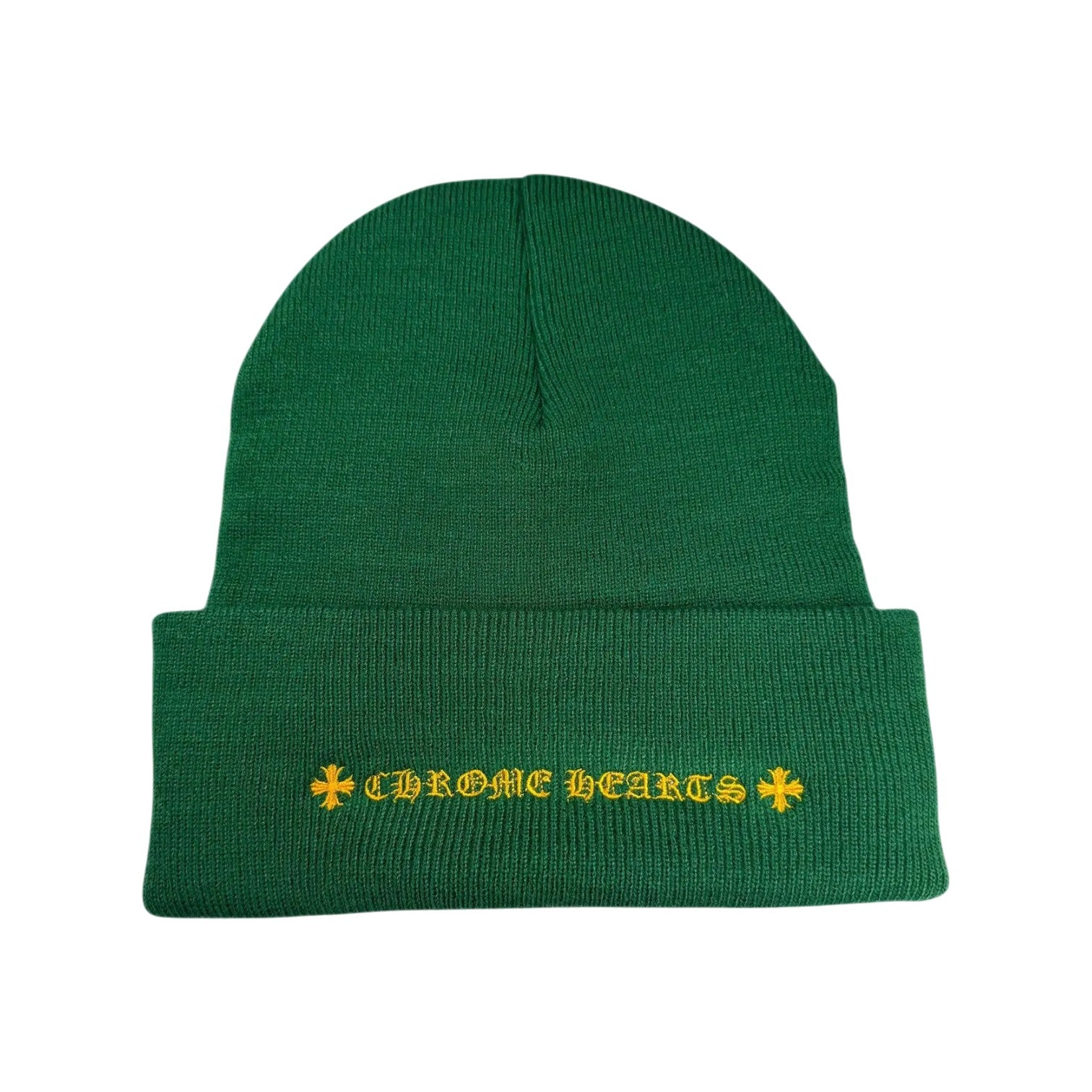 Chrome Hearts 'CH Logo' Green & Yellow Beanie