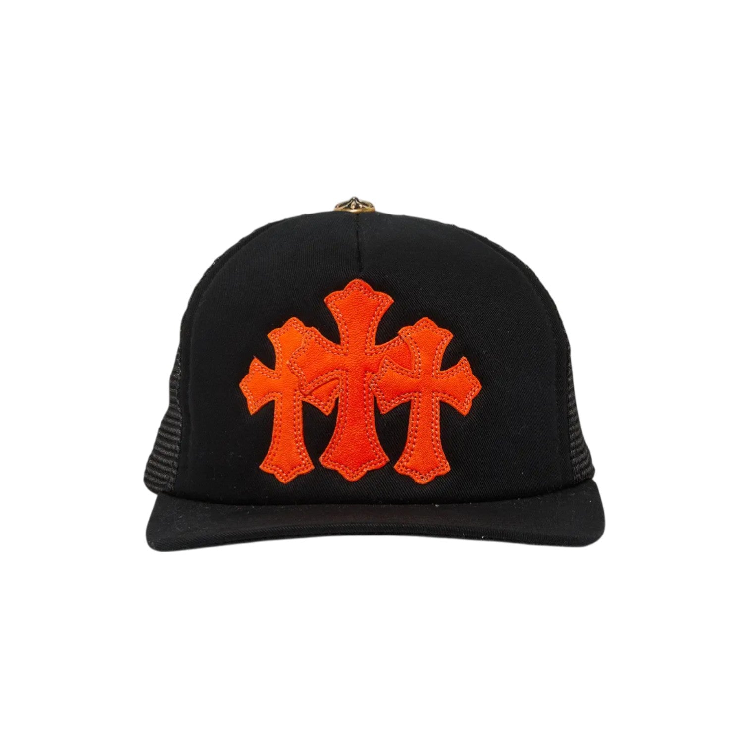 Chrome Hearts 'Cemetery' Black & Orange Trucker Hat