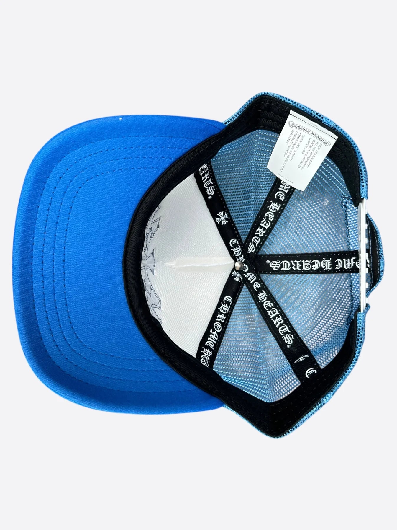 Chrome Hearts 'Cemetery' White & Blue Trucker Hat