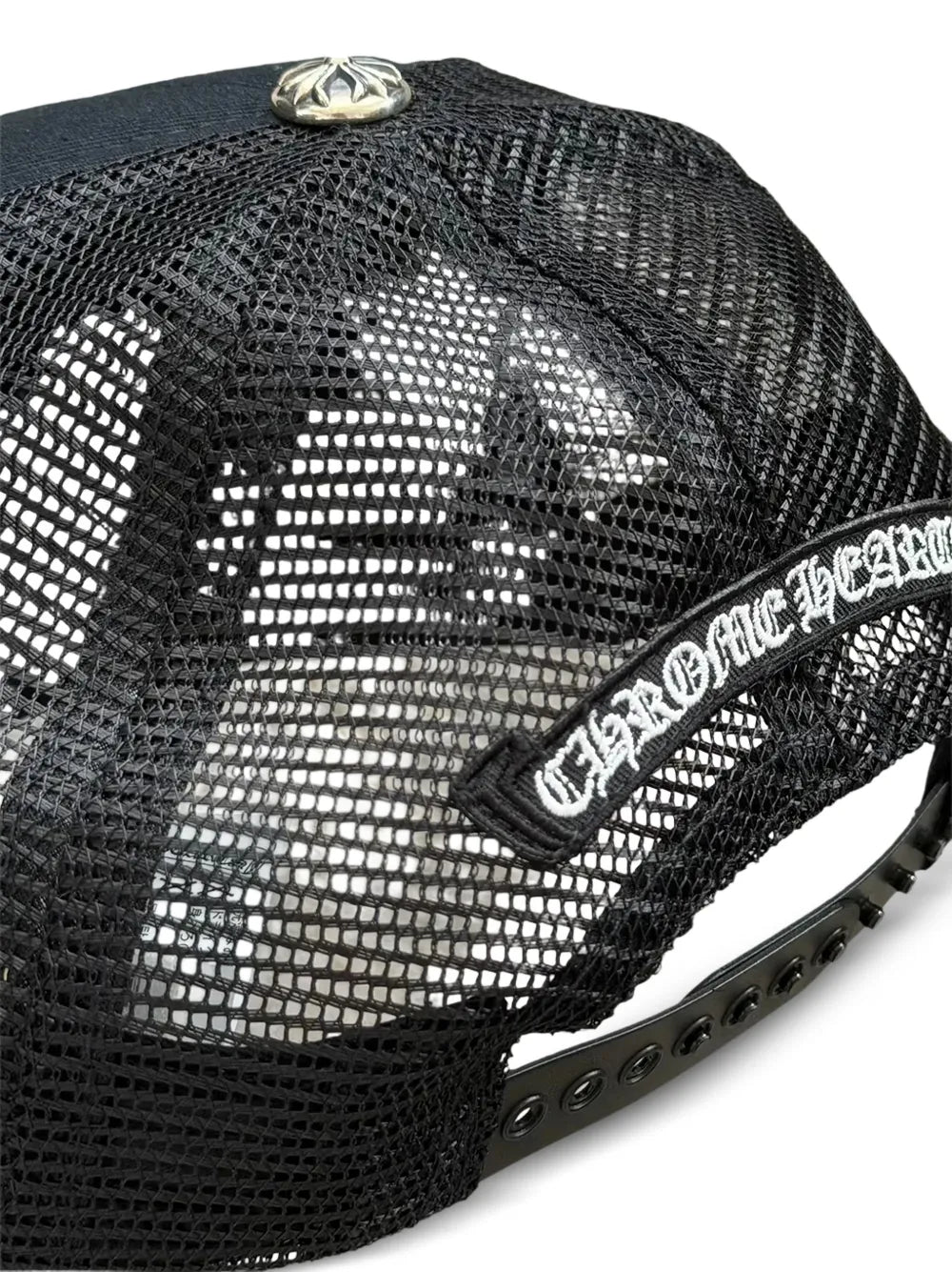 Chrome Hearts 'Cemetery' Pony Hair Mono Black Trucker Hat