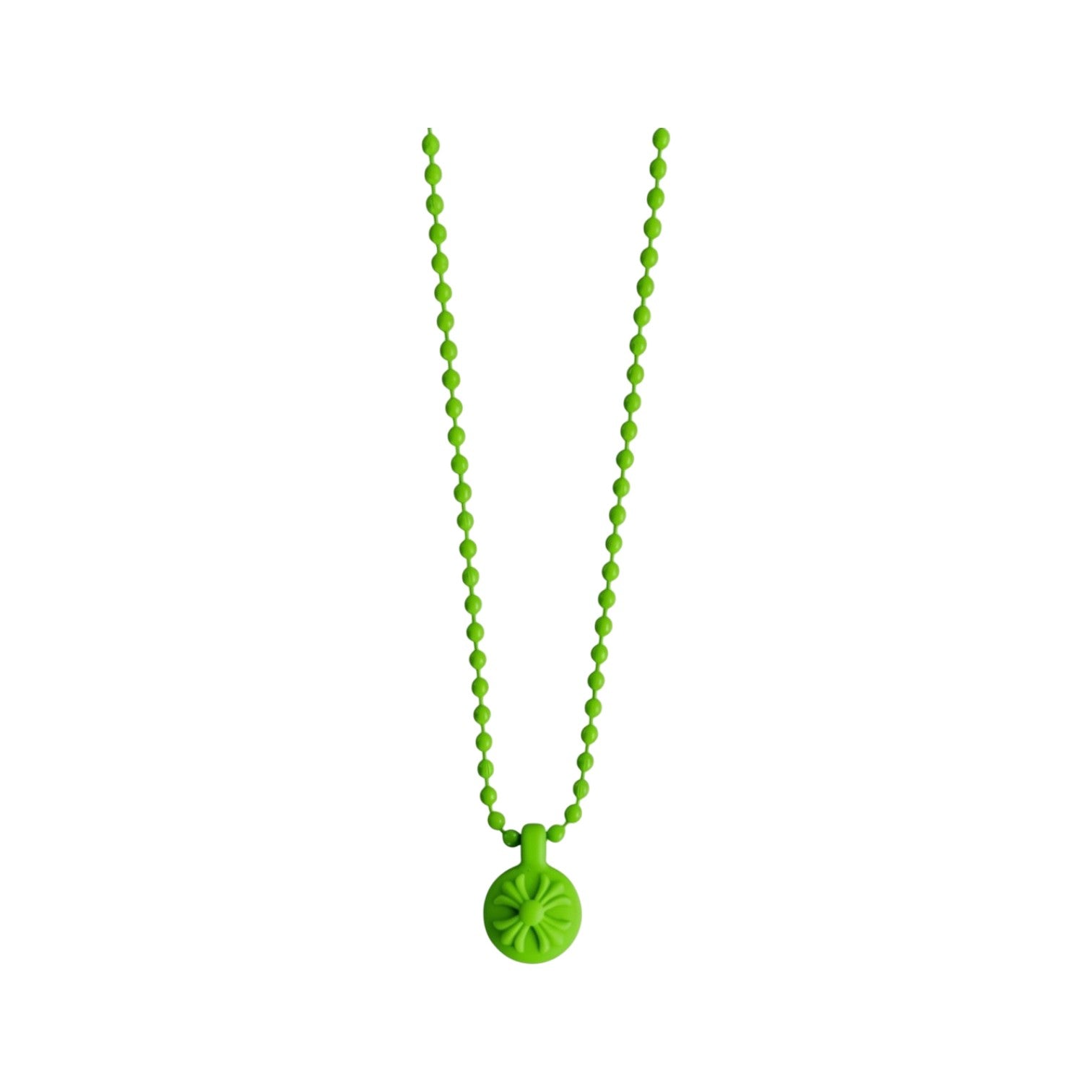 Chrome Hearts 'Crossball Charm' Green Silicone Necklace