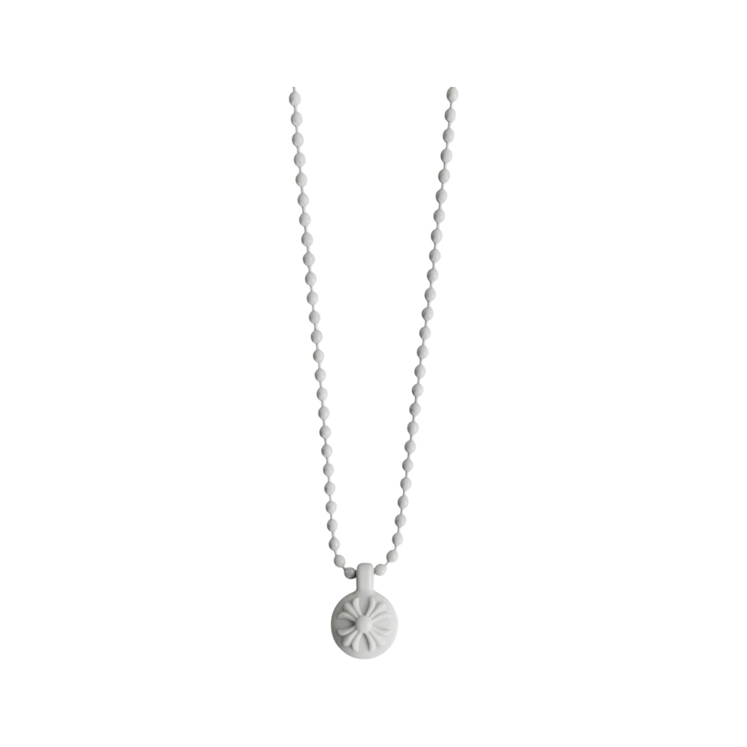 Chrome Hearts 'Crossball Charm' White Silicone Necklace