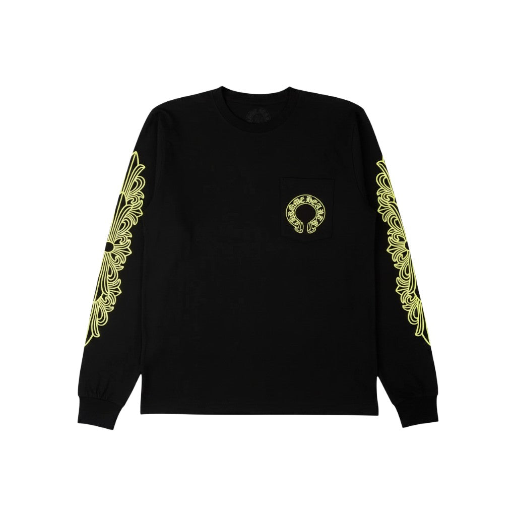 Chrome Hearts 'Horseshoe' Black & Neon LS Tee
