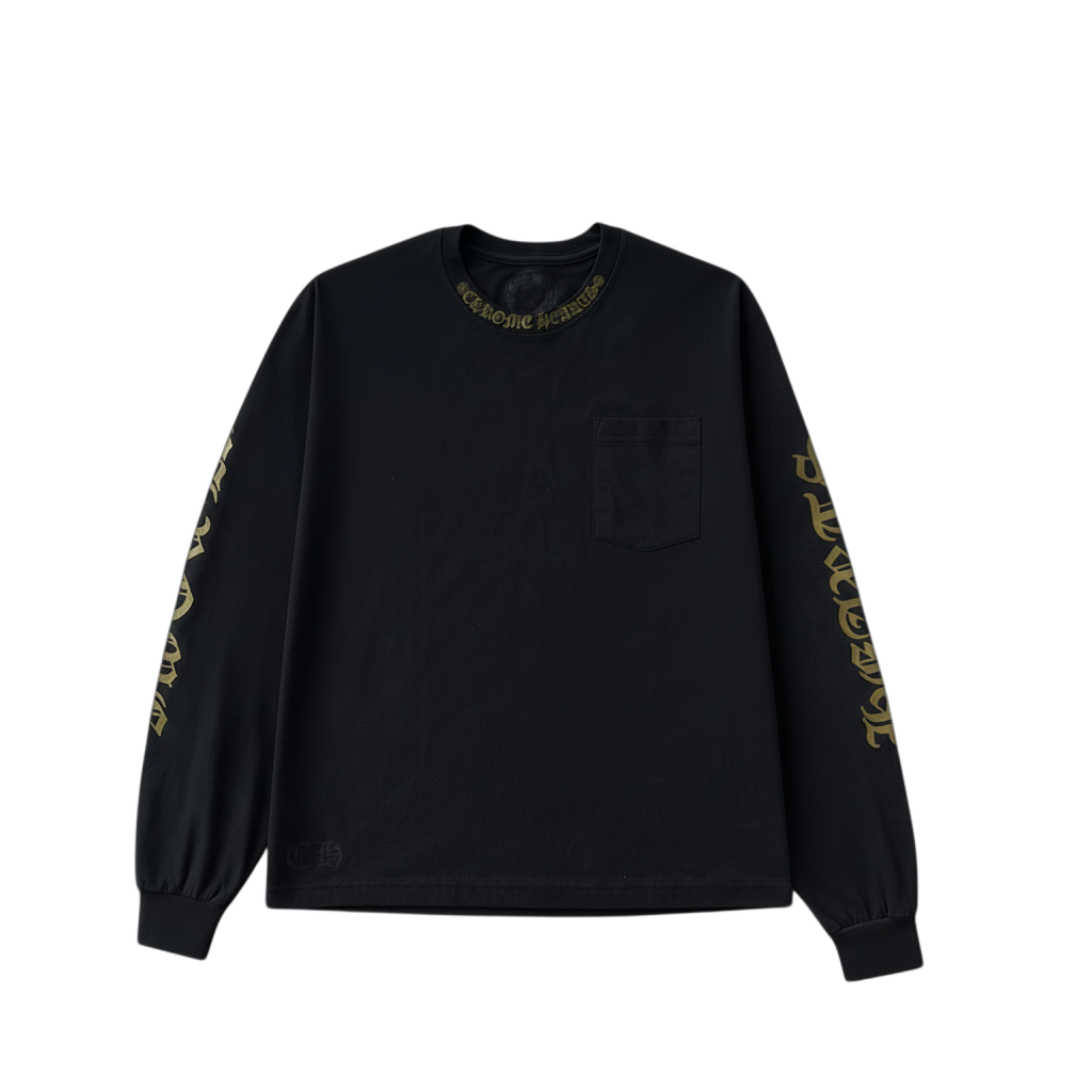 Chrome Hearts 'Neck Logo' Black & Olive LS Tee