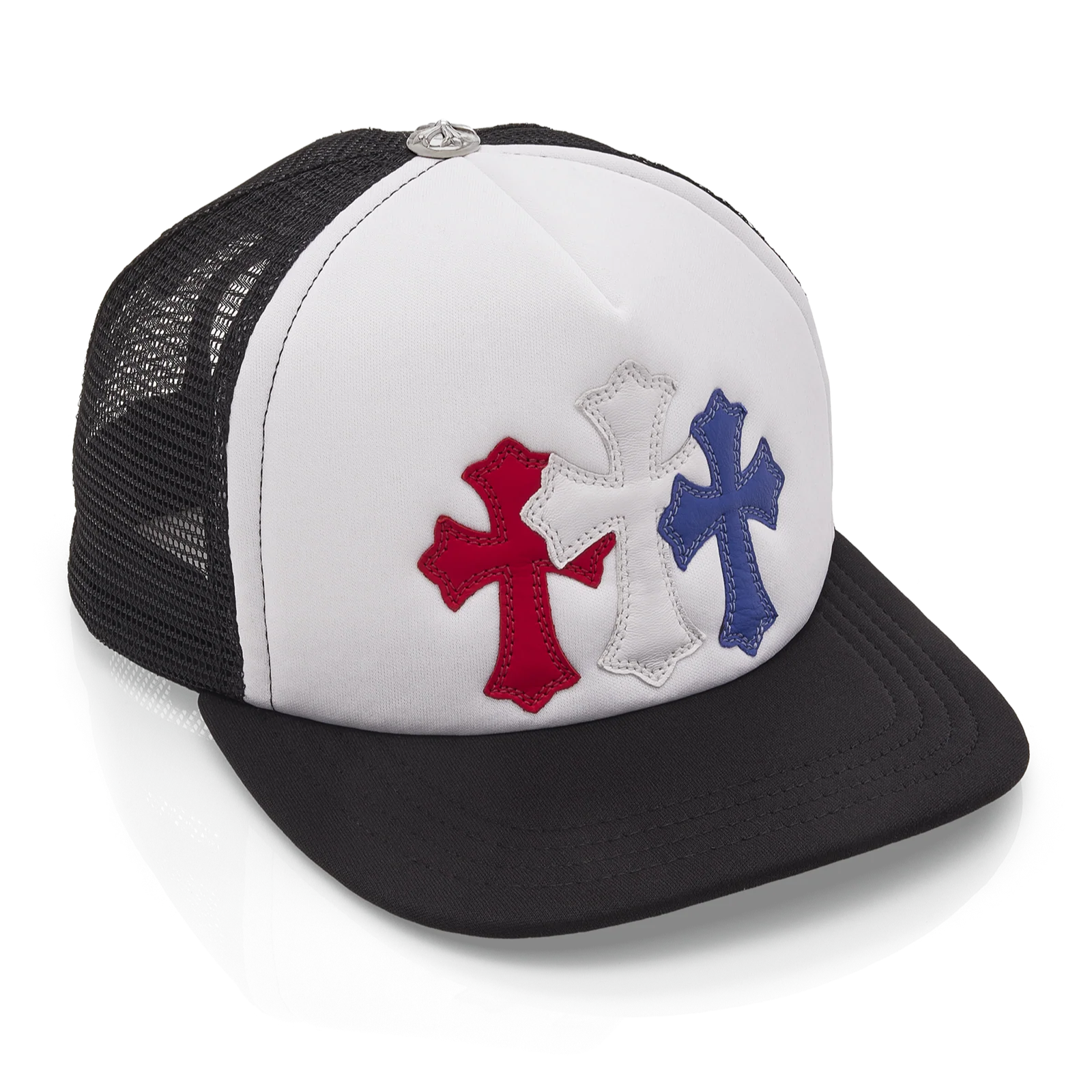 Chrome Hearts 'Cemetery RWB Patch' Black Trucker Hat