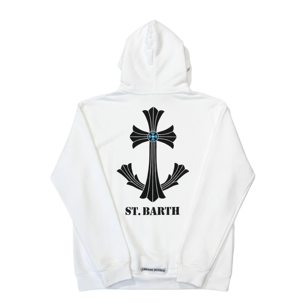 Chrome Hearts 'St Barth' White & Black Hoodie