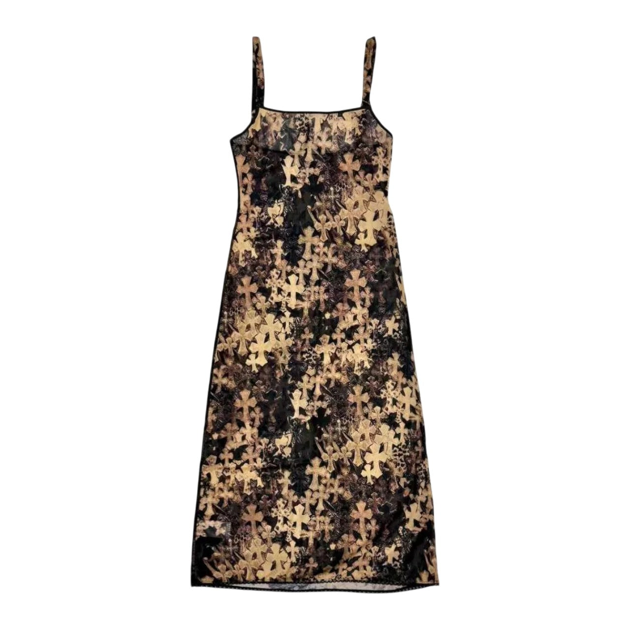 Chrome Hearts 'Waterfall Cross' Print Mesh Dress