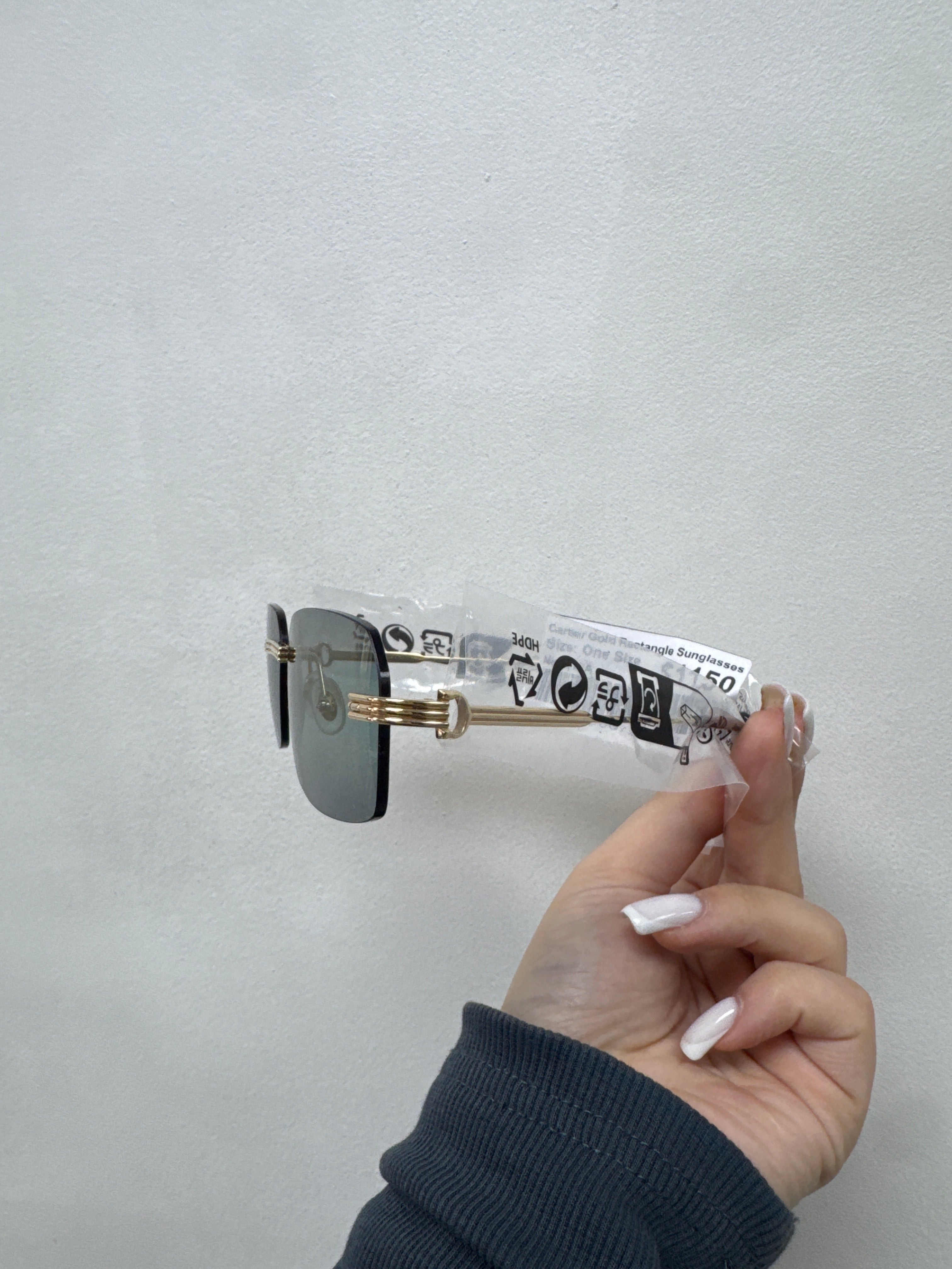 Cartier Gold Rectangle Sunglasses