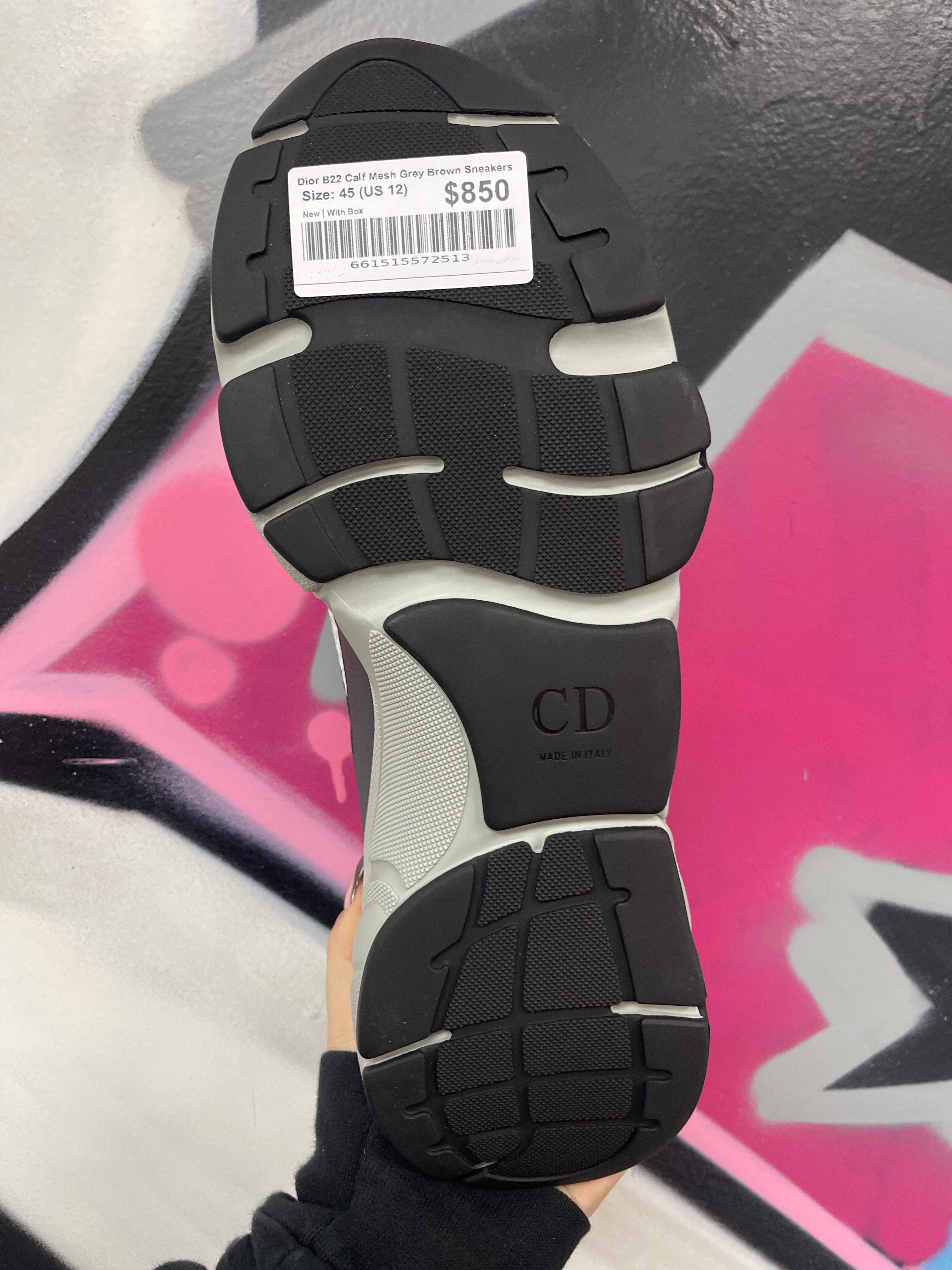 Dior B22 Calf Mesh Grey Brown Sneakers