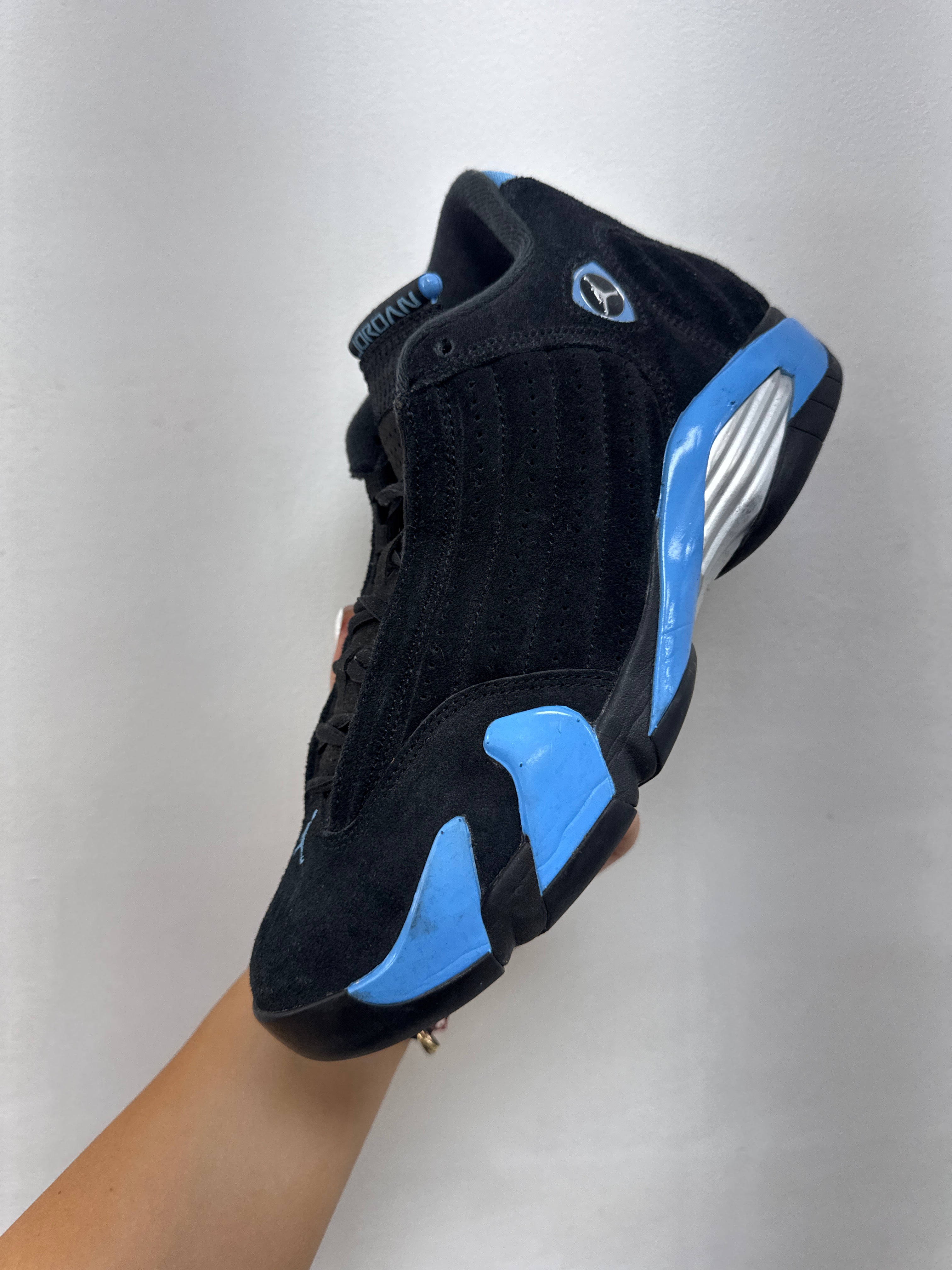 Jordan 14 Black University Blue Sneakers