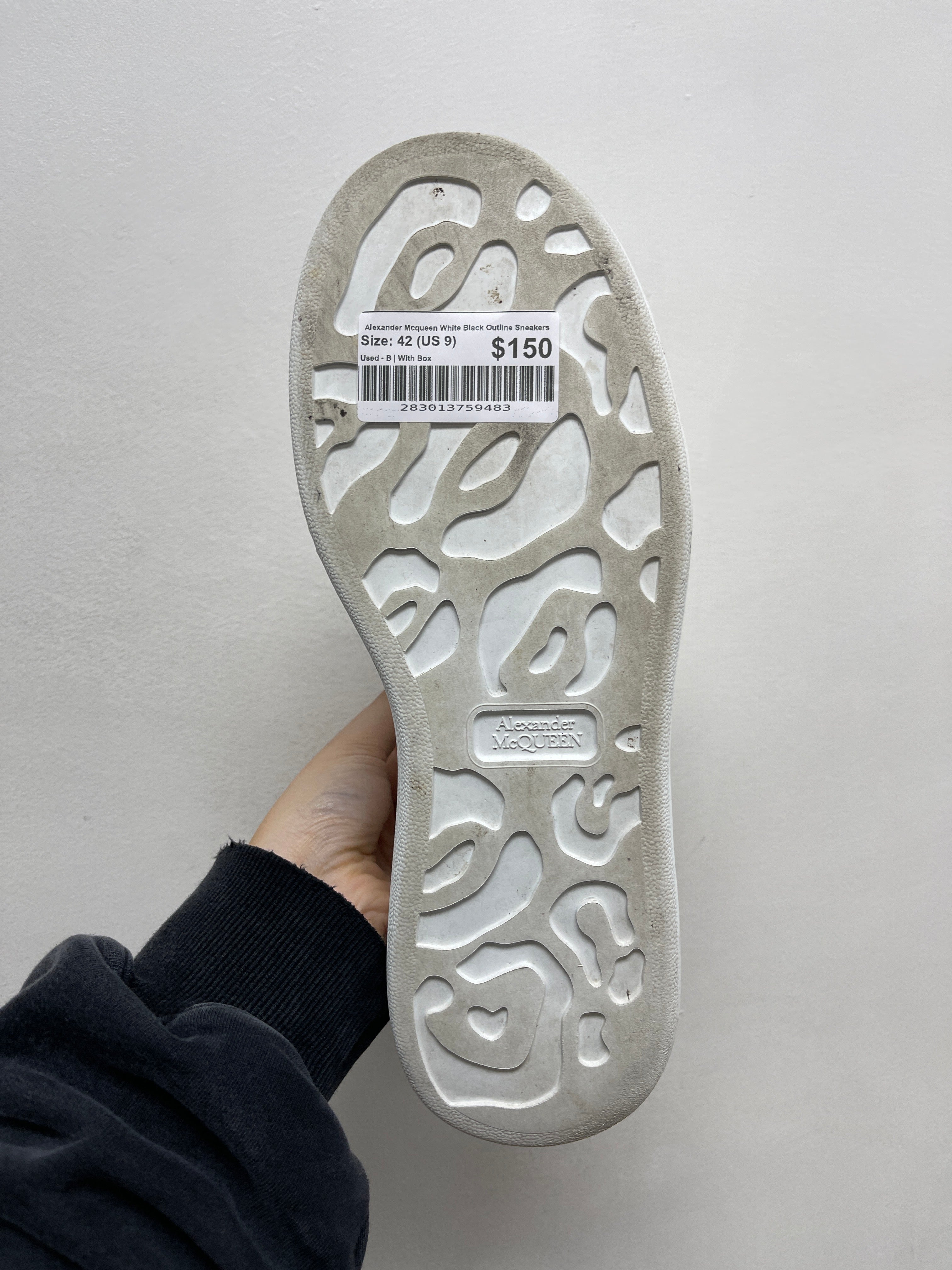 Alexander Mcqueen White Black Outline Sneakers
