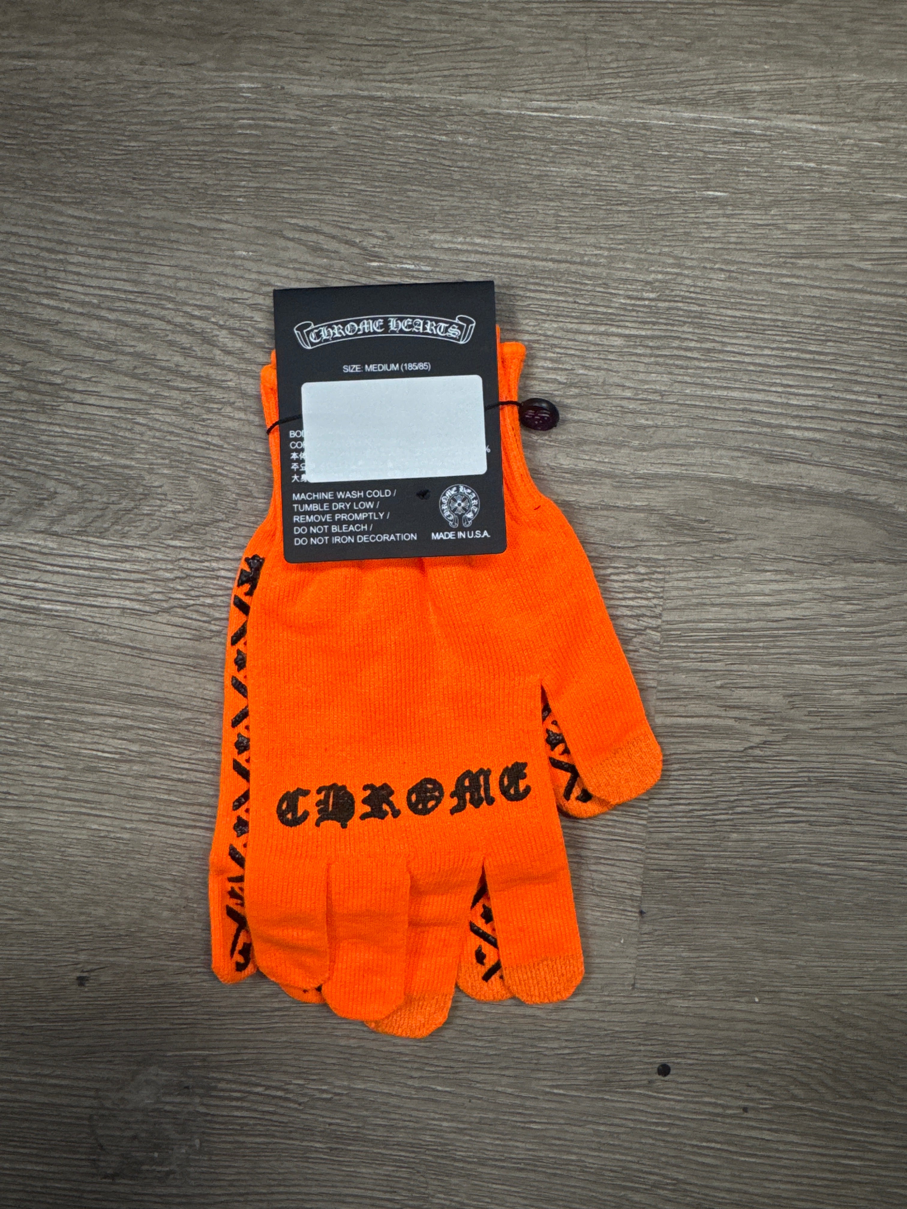 Chrome Hearts Orange Checkmate Gloves