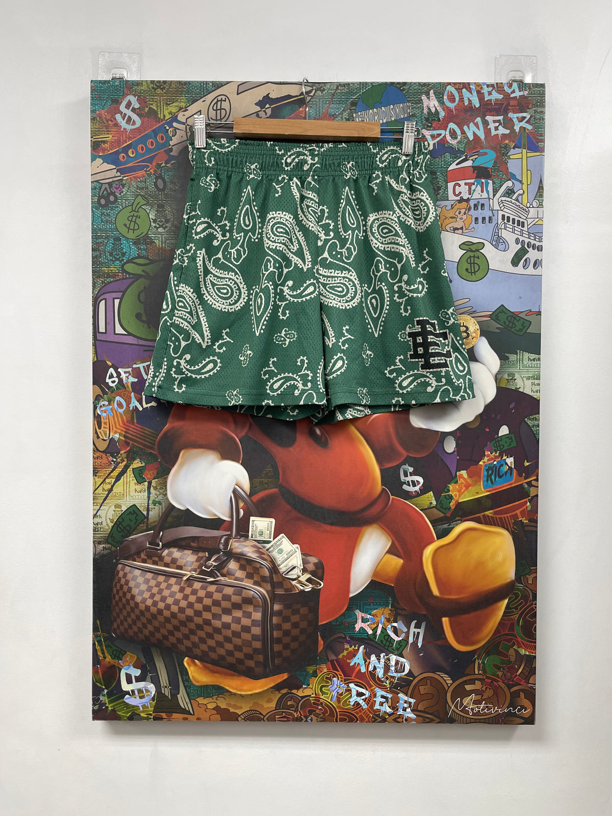 Eric Emanuel Green Paisley Shorts