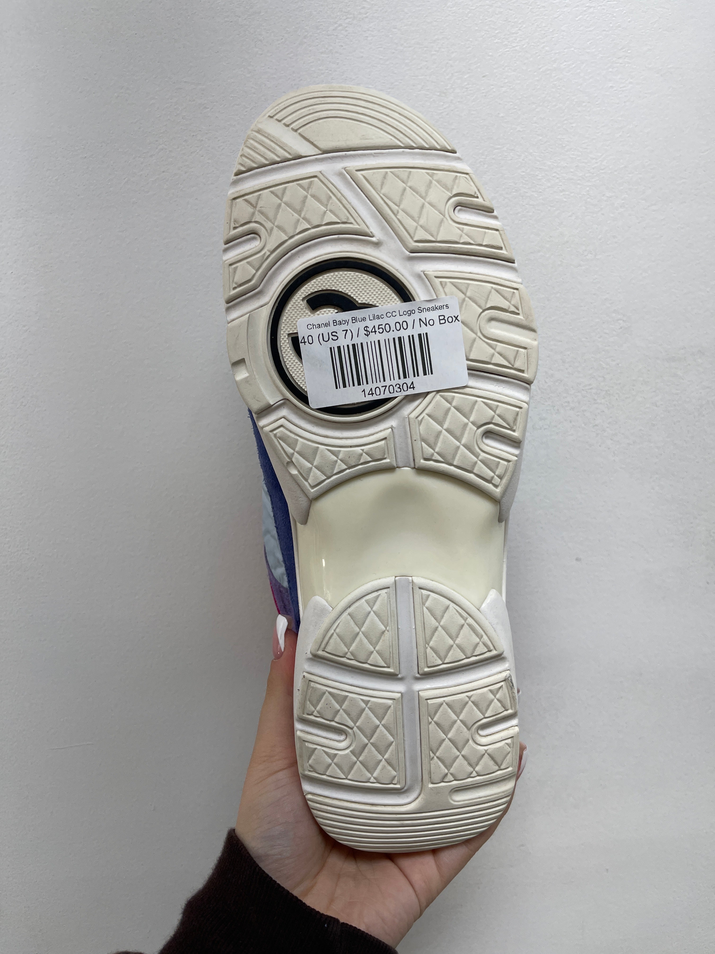 Chanel Baby Blue Lilac CC Logo Sneakers