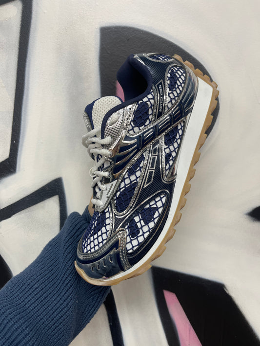Bottega Veneta Orbit Navy Silver Sneaker