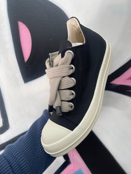 Rick Owens Black Jumbo Lace Ramone Low Sneakers