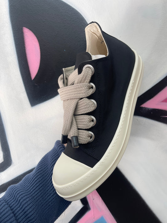 Rick Owens Black Jumbo Lace Ramone Low Sneakers
