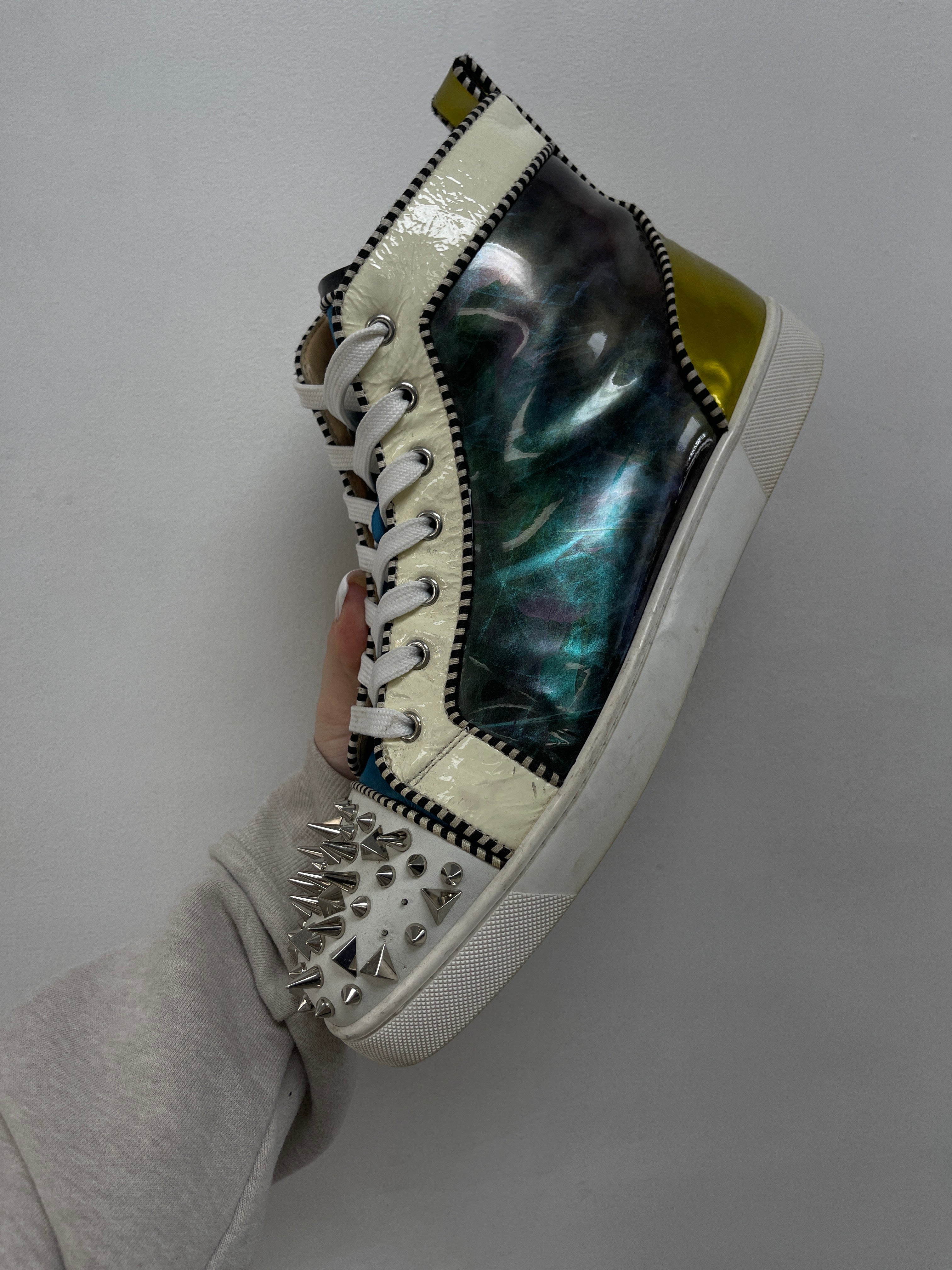 Christian Louboutin Gold Monochrome Spiked Sneakers