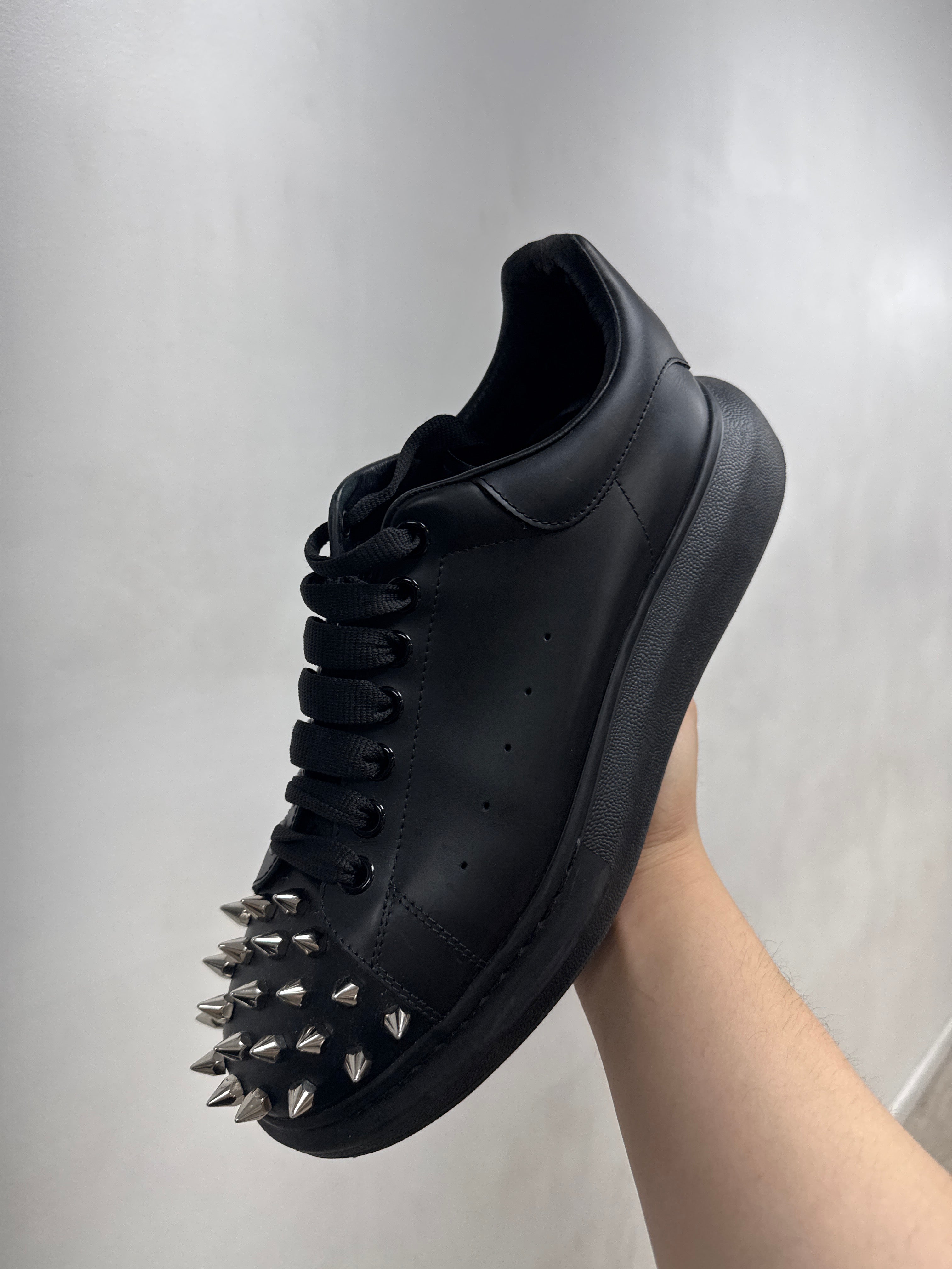 Alexander Mcqueen Black Spiked Oversized Sneakers