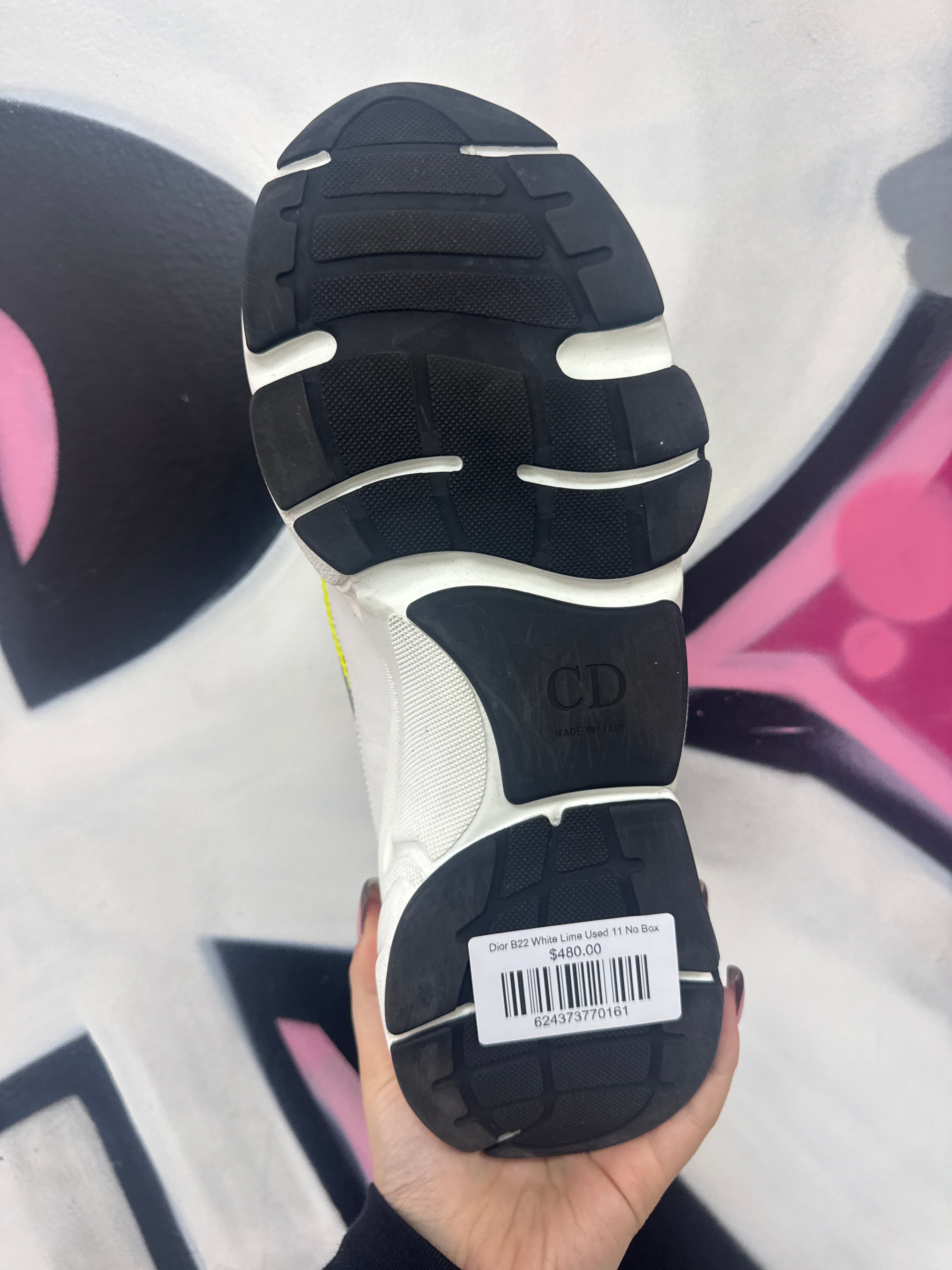 Dior B22 White Lime Used 11 No Box