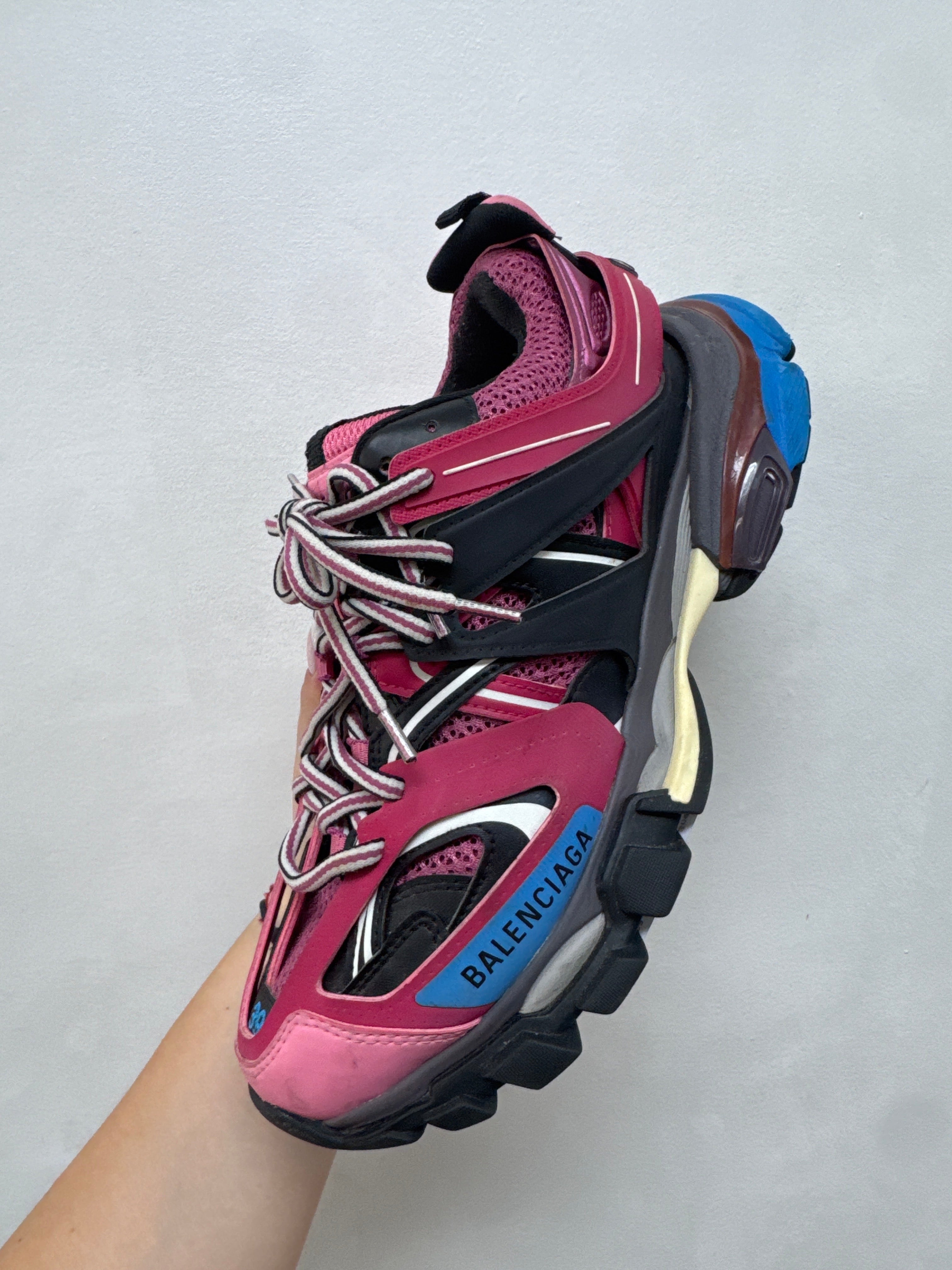 Balenciaga Blue Pink Track Sneakers