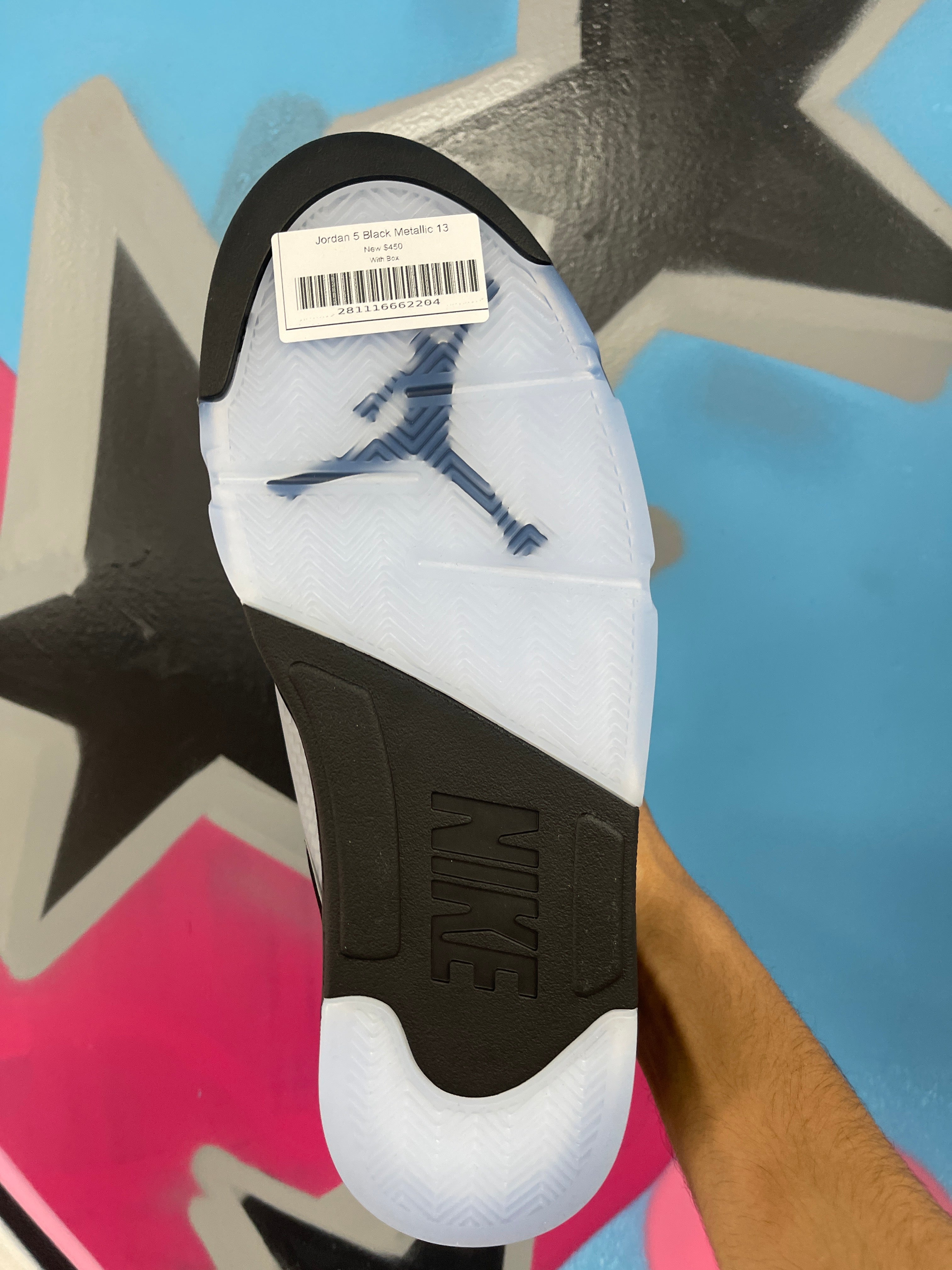 Jordan 5 Black Metallic New 13 With Box