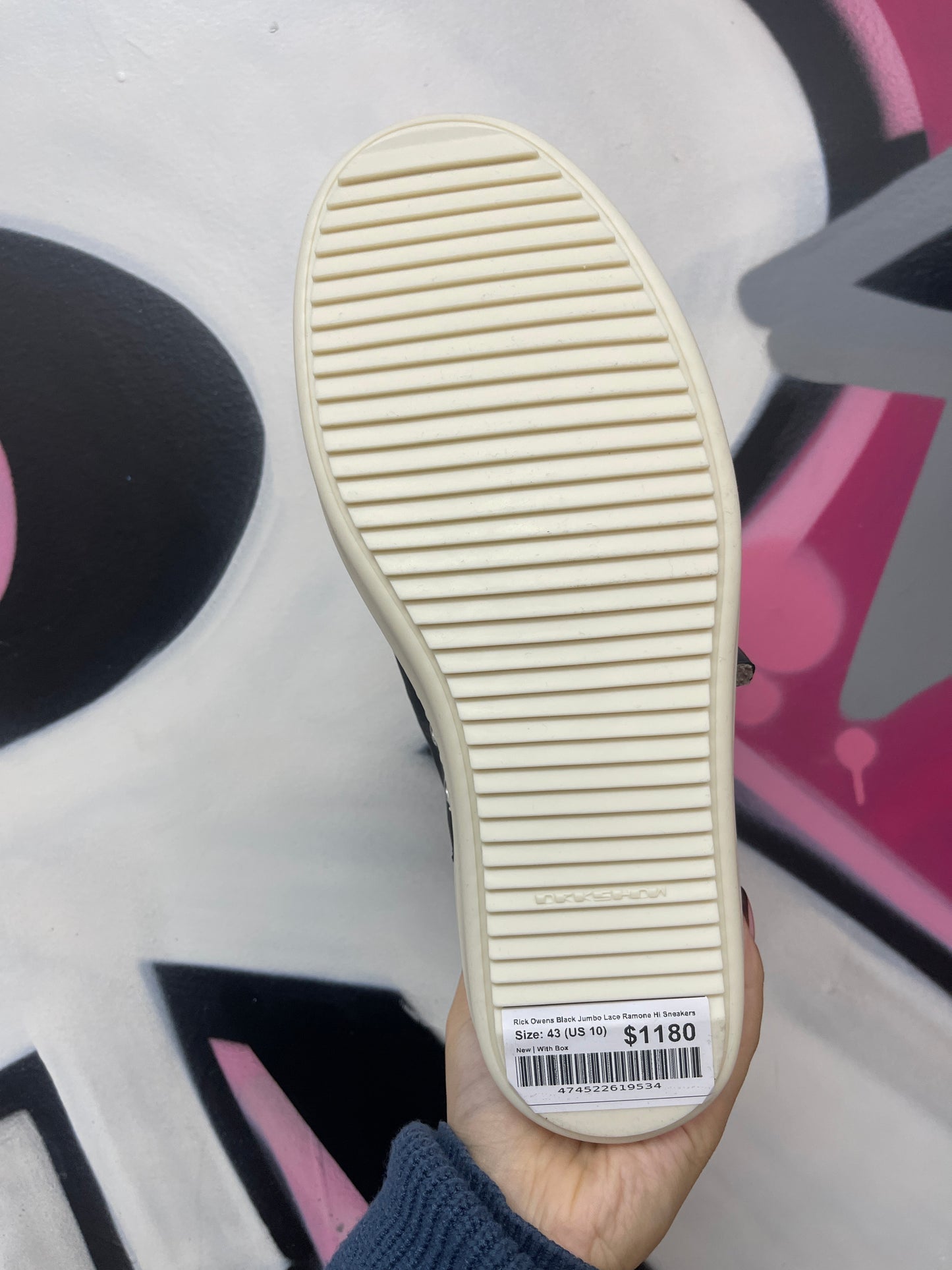 Rick Owens Black Jumbo Lace Ramone Hi Sneakers