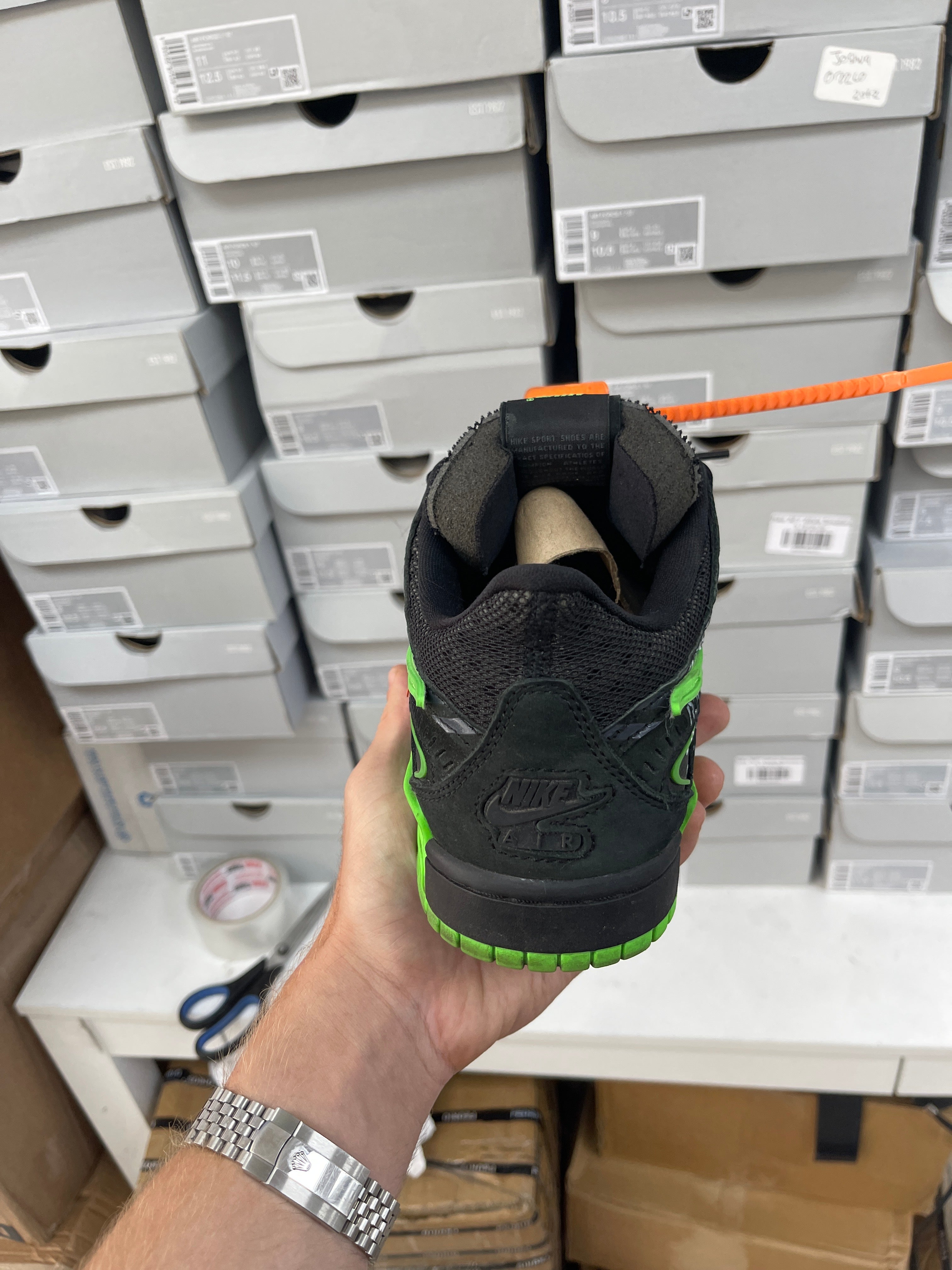 Nike x Off-White Rubber Dunk Low Green Strike Sneakers
