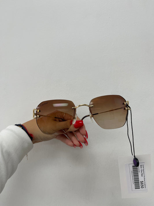 Cartier Signature C Wire Brown Sunglasses