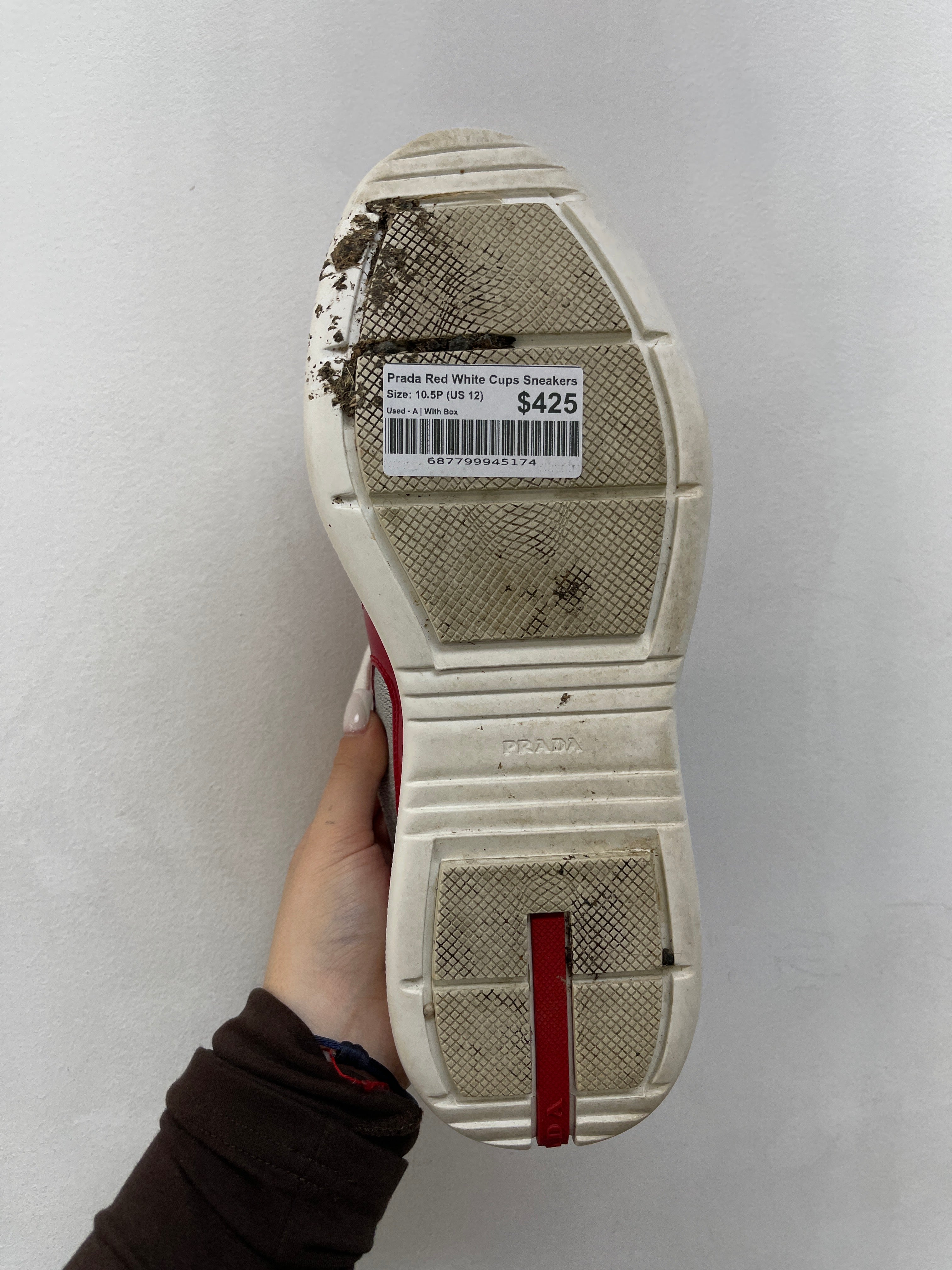 Prada Red White Cups Sneakers