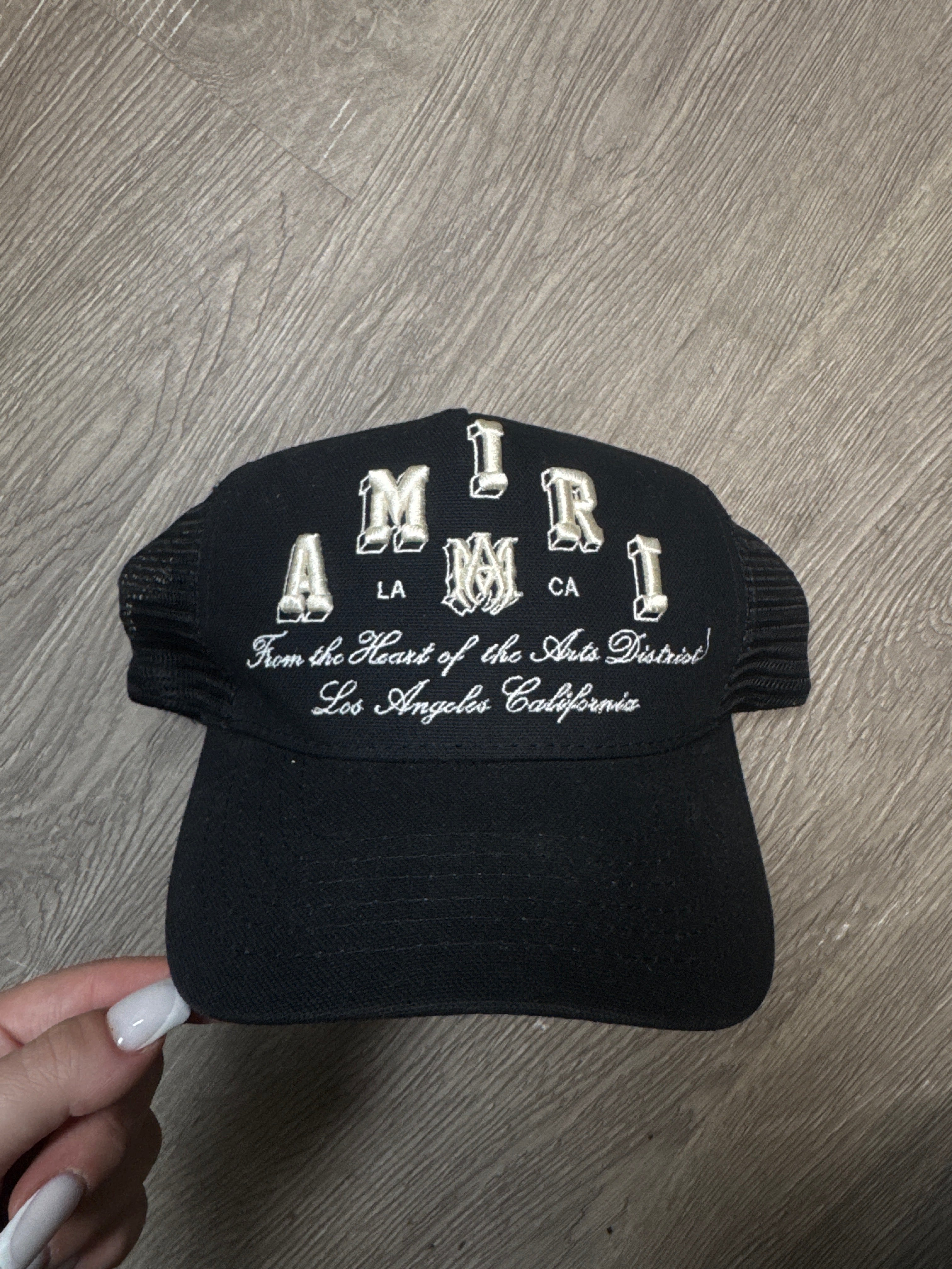 Amiri Black Varsity Logo Hat