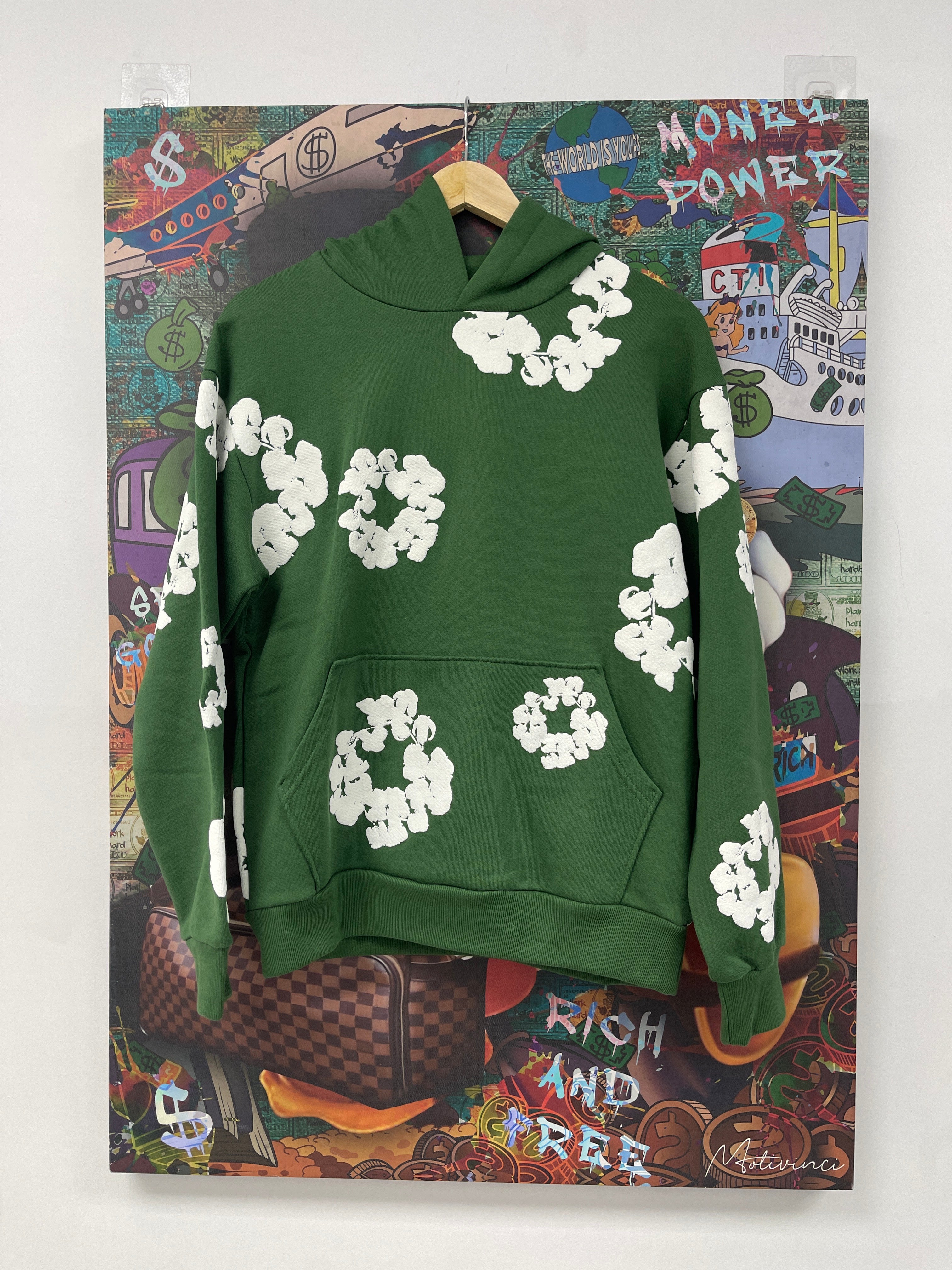 Denim Tears Hoodie Cotton Wreath Green