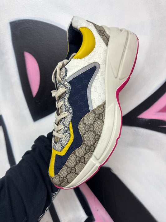 Gucci Navy Pink Rython Sneakers